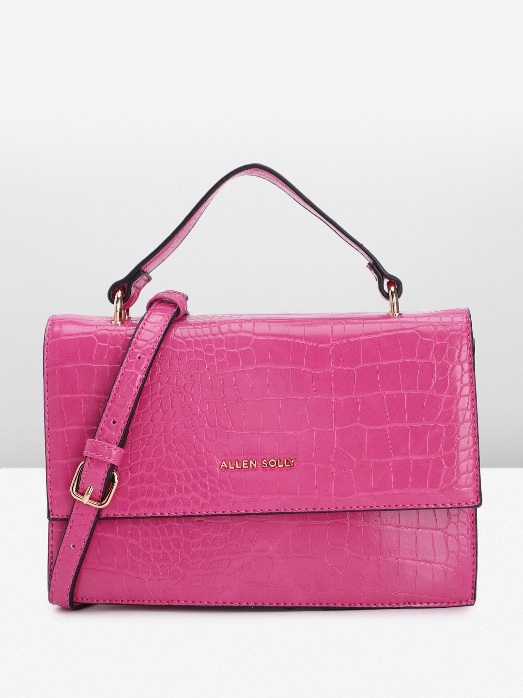 

Allen Solly Textured Satchel, Fuchsia