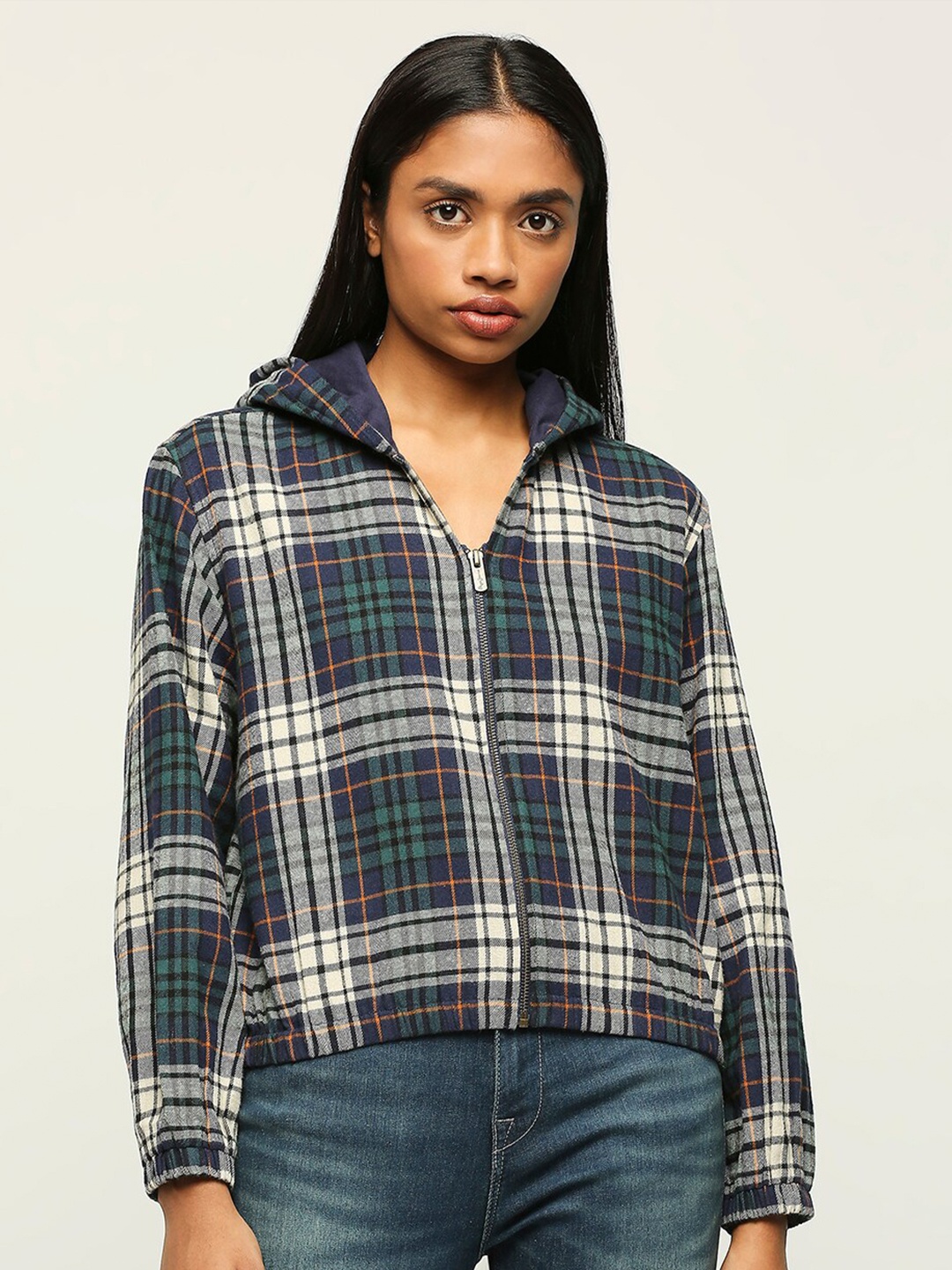 

Pepe Jeans Checked Hooded Classic Cotton Casual Shirt, Green