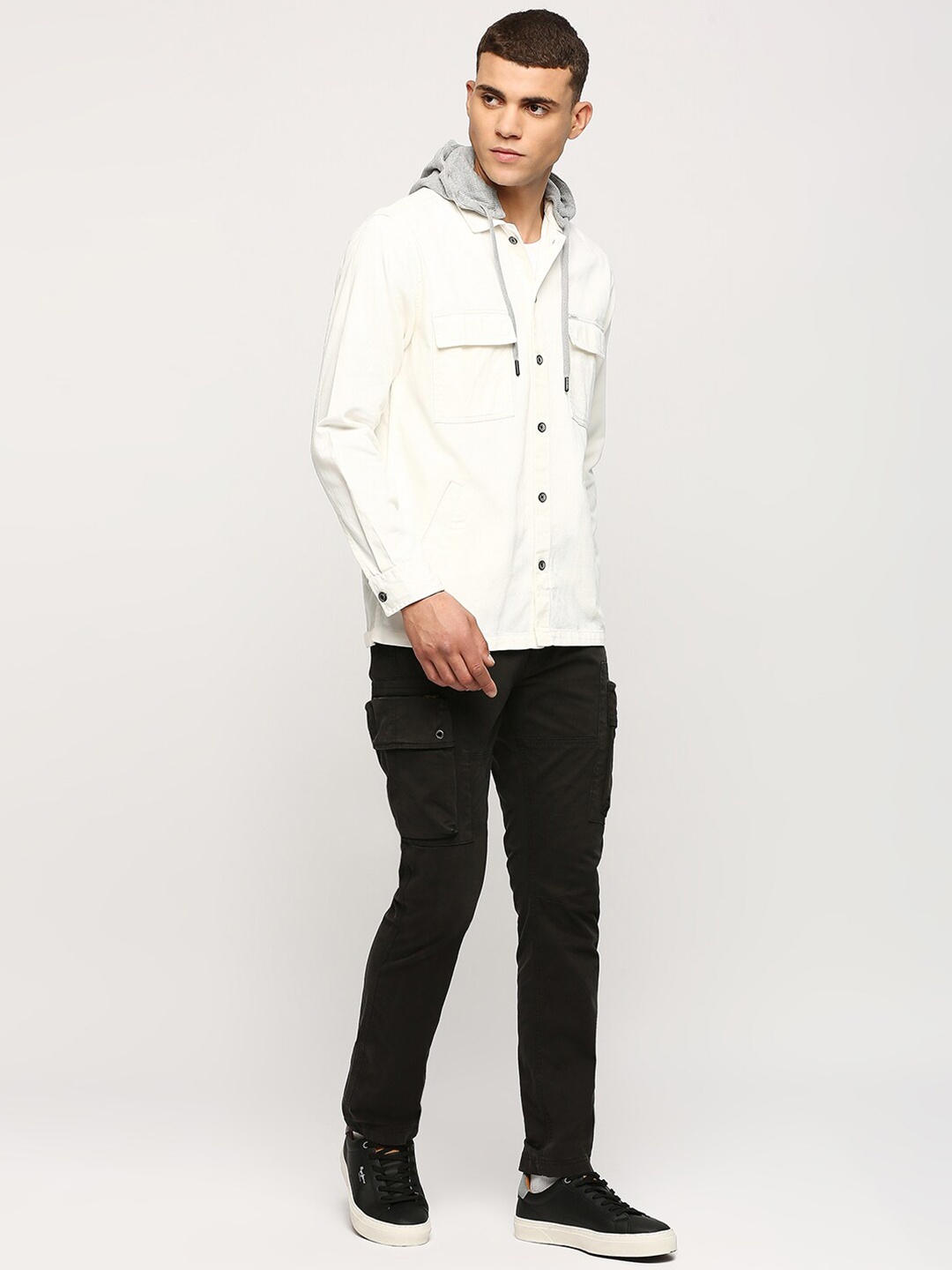 

Pepe Jeans Casual Long Sleeve Hooded Pure Cotton Shirt, White