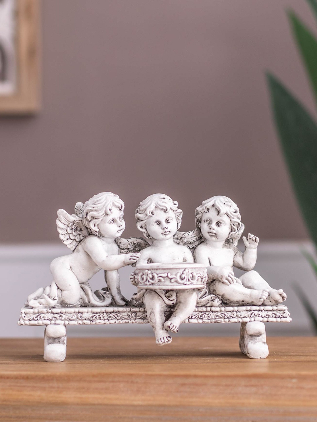 

THEDECORKART White Angel Ceramic Showpiece