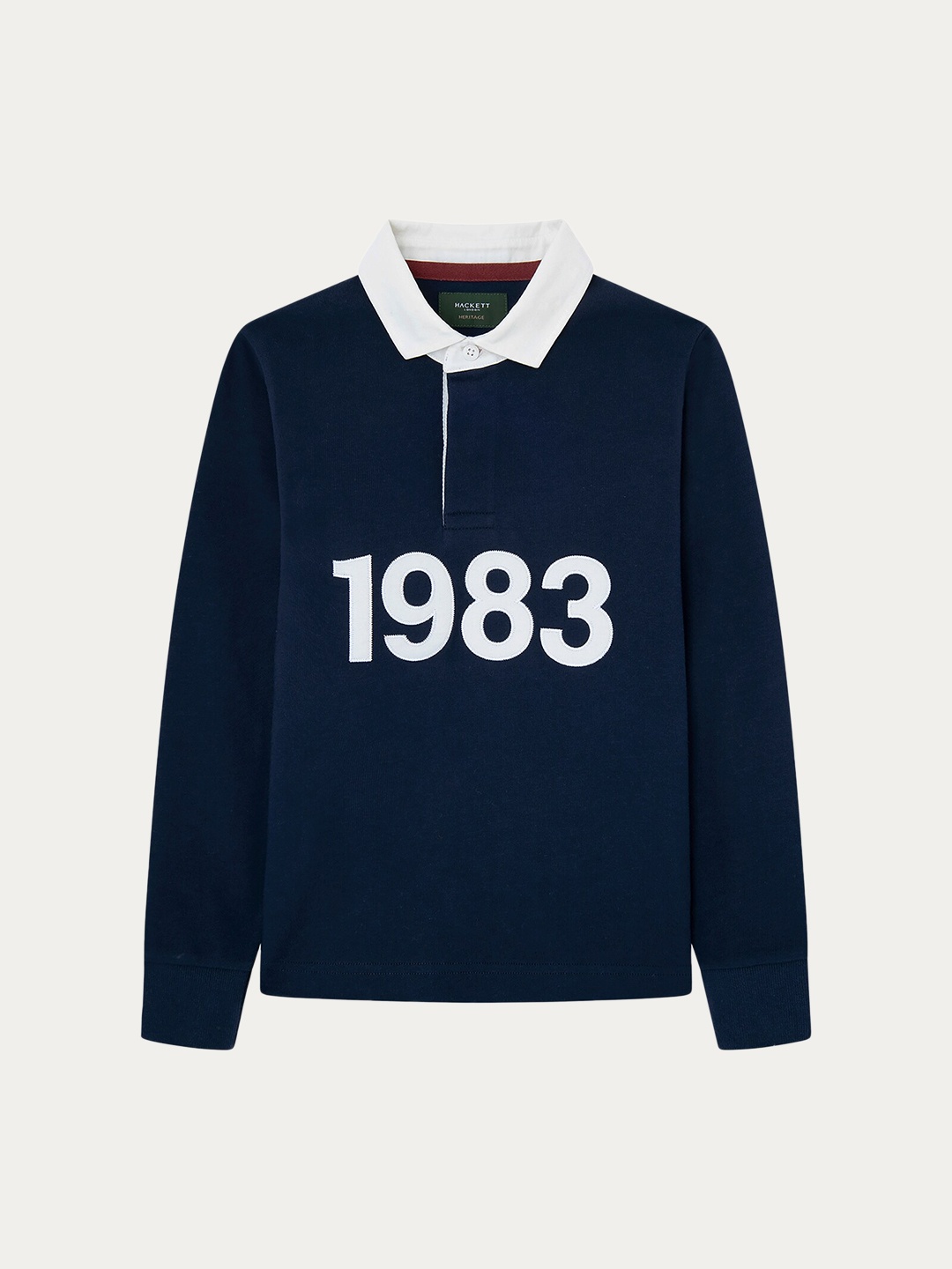 

HACKETT LONDON Boys Typography Printed Polo Collar Regular Fit Cotton T-shirt, Navy blue