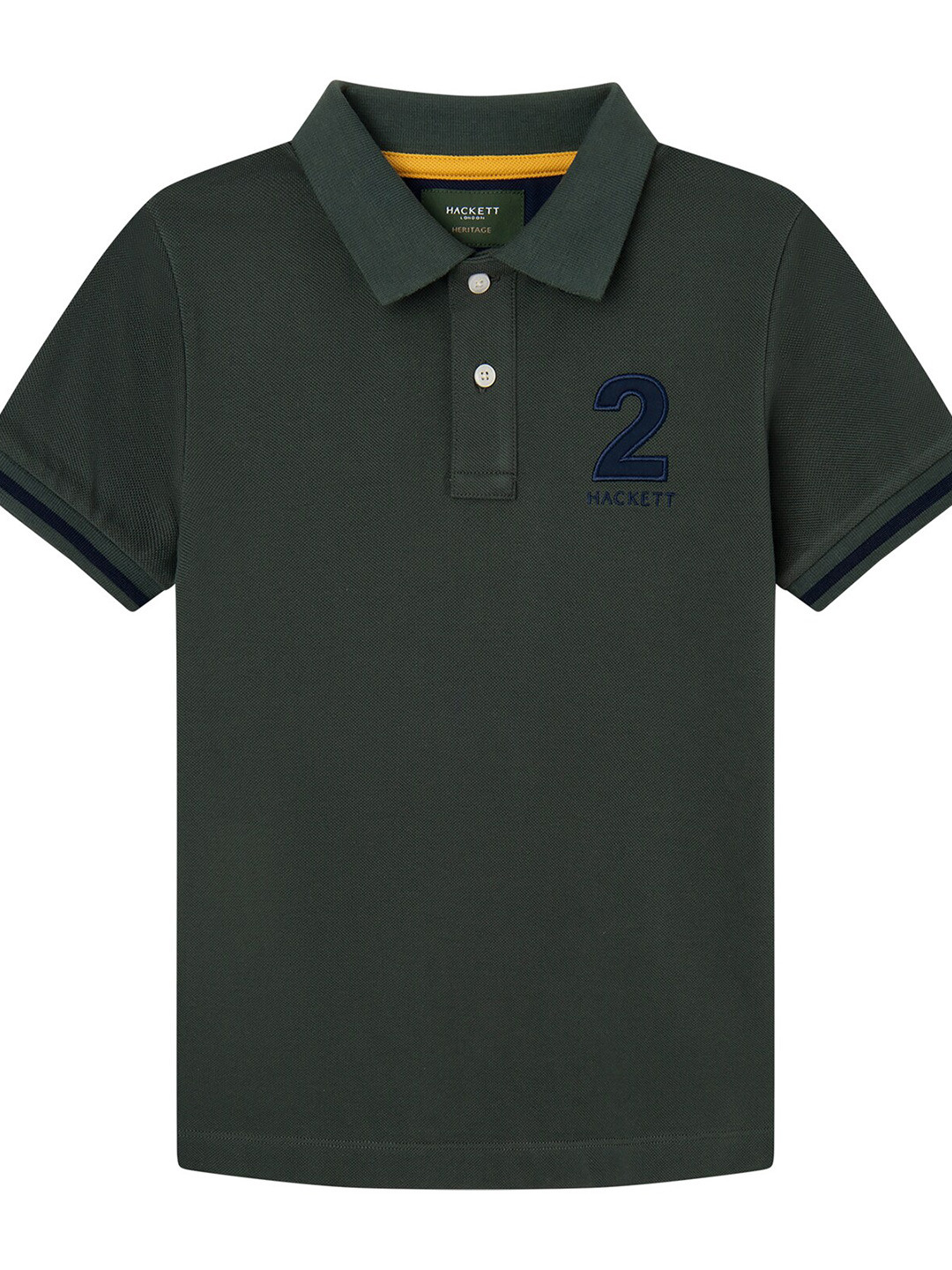 

HACKETT LONDON Boys Polo Collar Slim Fit Cotton T-shirt, Green
