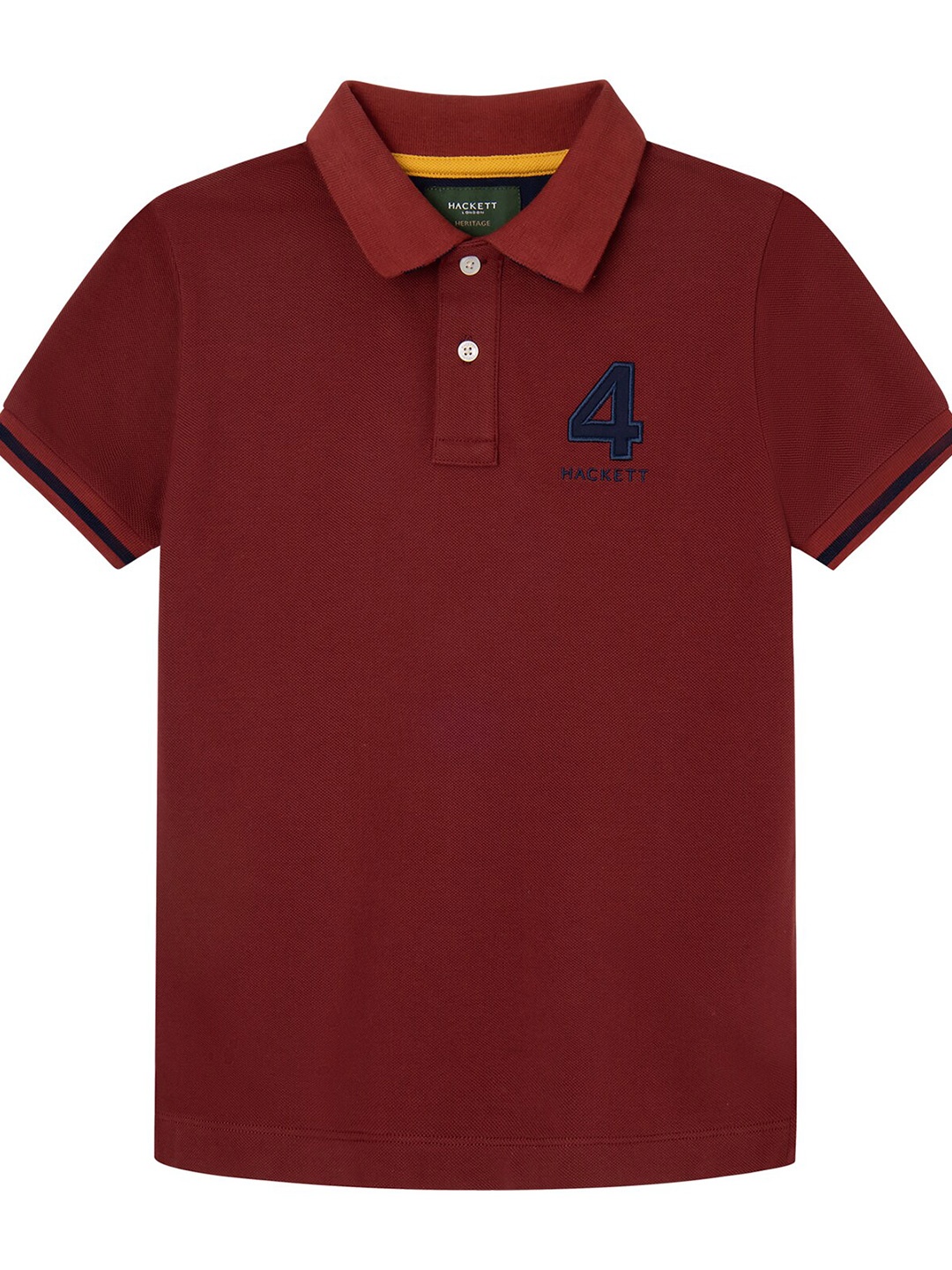 

HACKETT LONDON Boys Polo Collar Cotton T-Shirt, Maroon