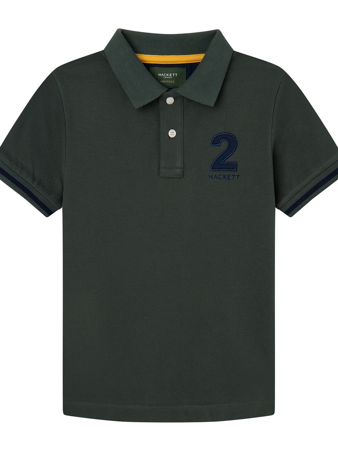 

HACKETT LONDON Boys Polo Collar Cotton T-Shirt, Green