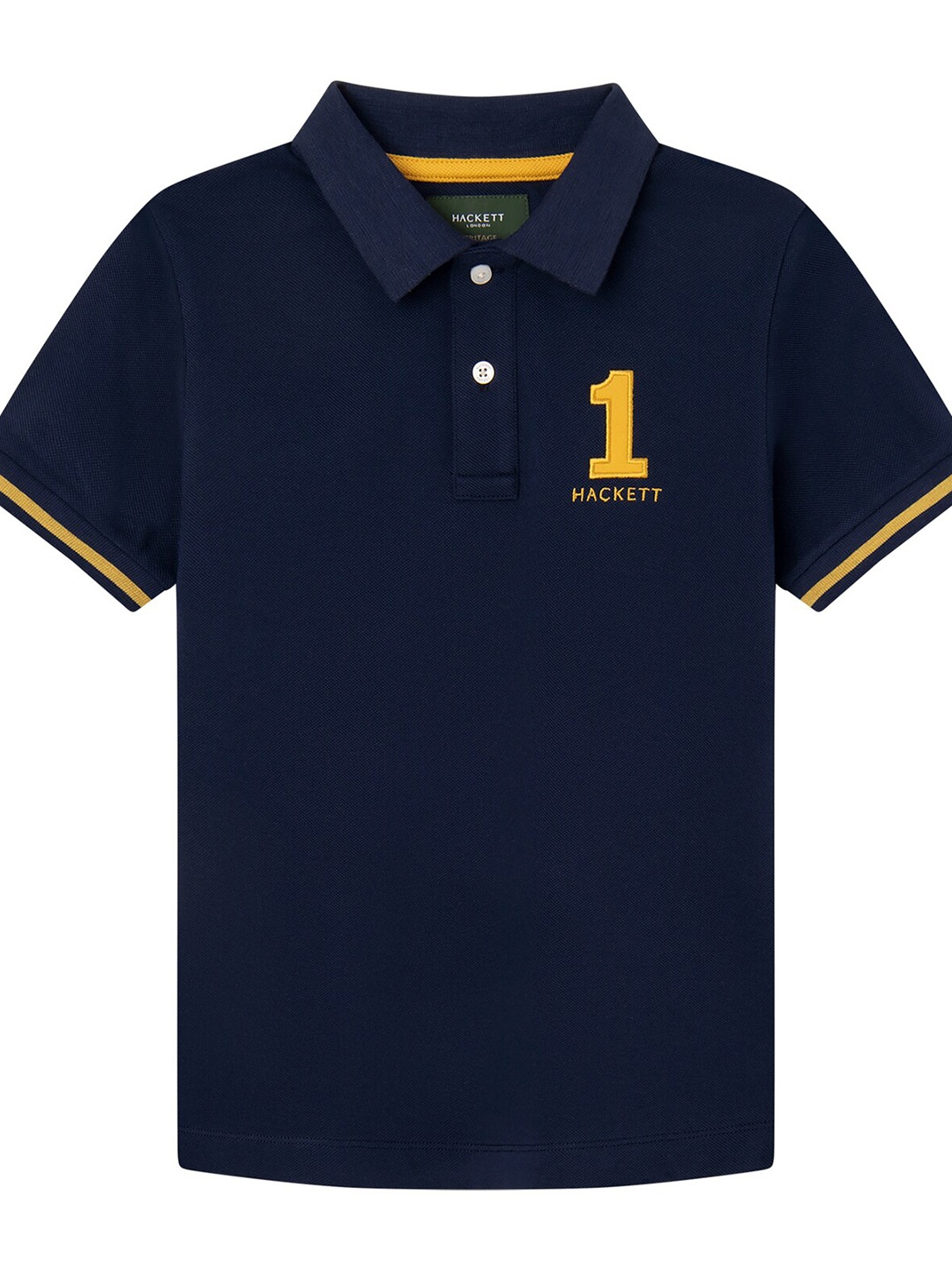 

HACKETT LONDON Boys Polo Collar Slim Fit Cotton T-shirt, Navy blue