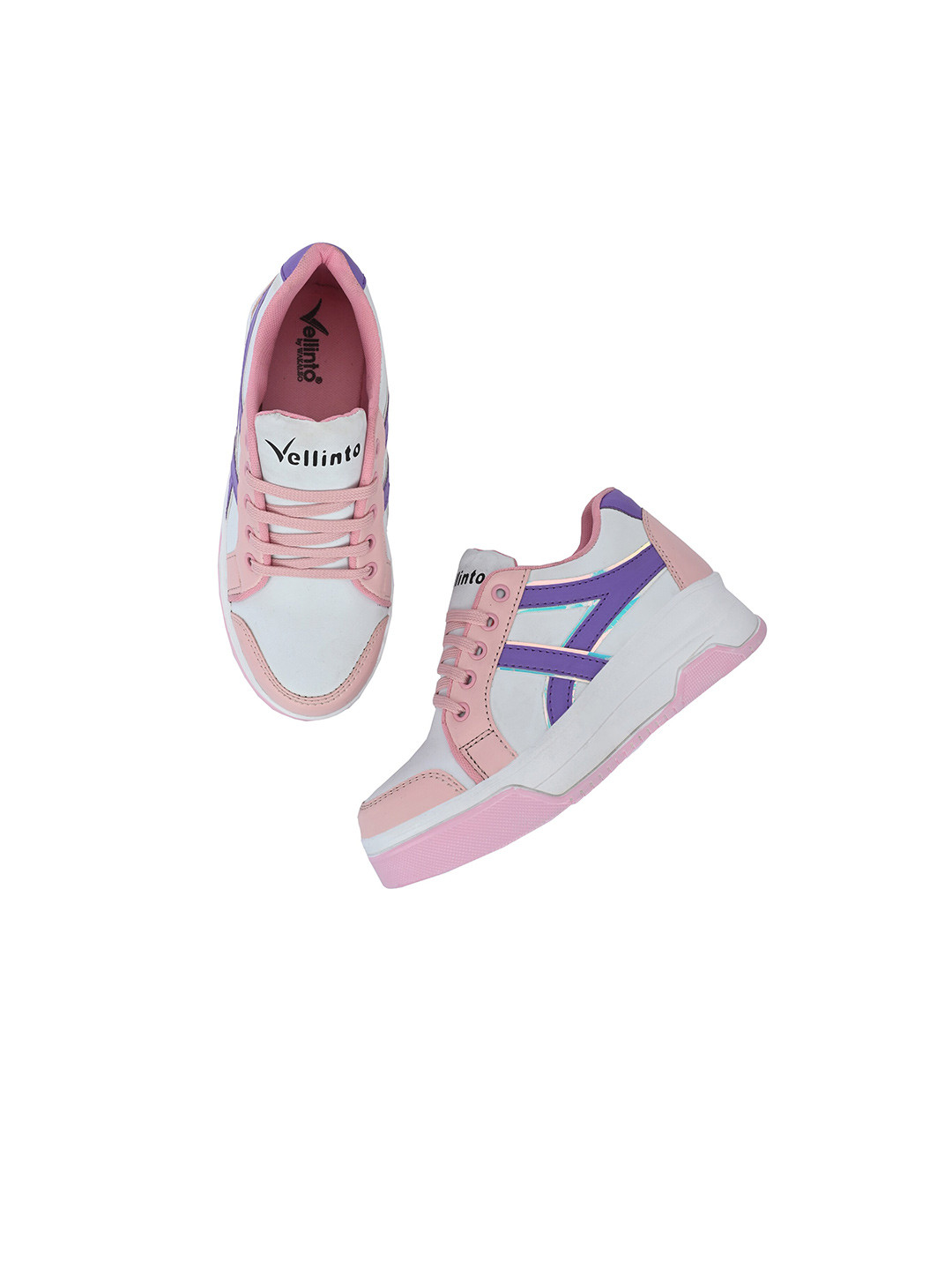 

Vellinto Women UNICORN Colourblocked Lightweight Comfort Insole Basics Sneakers, White
