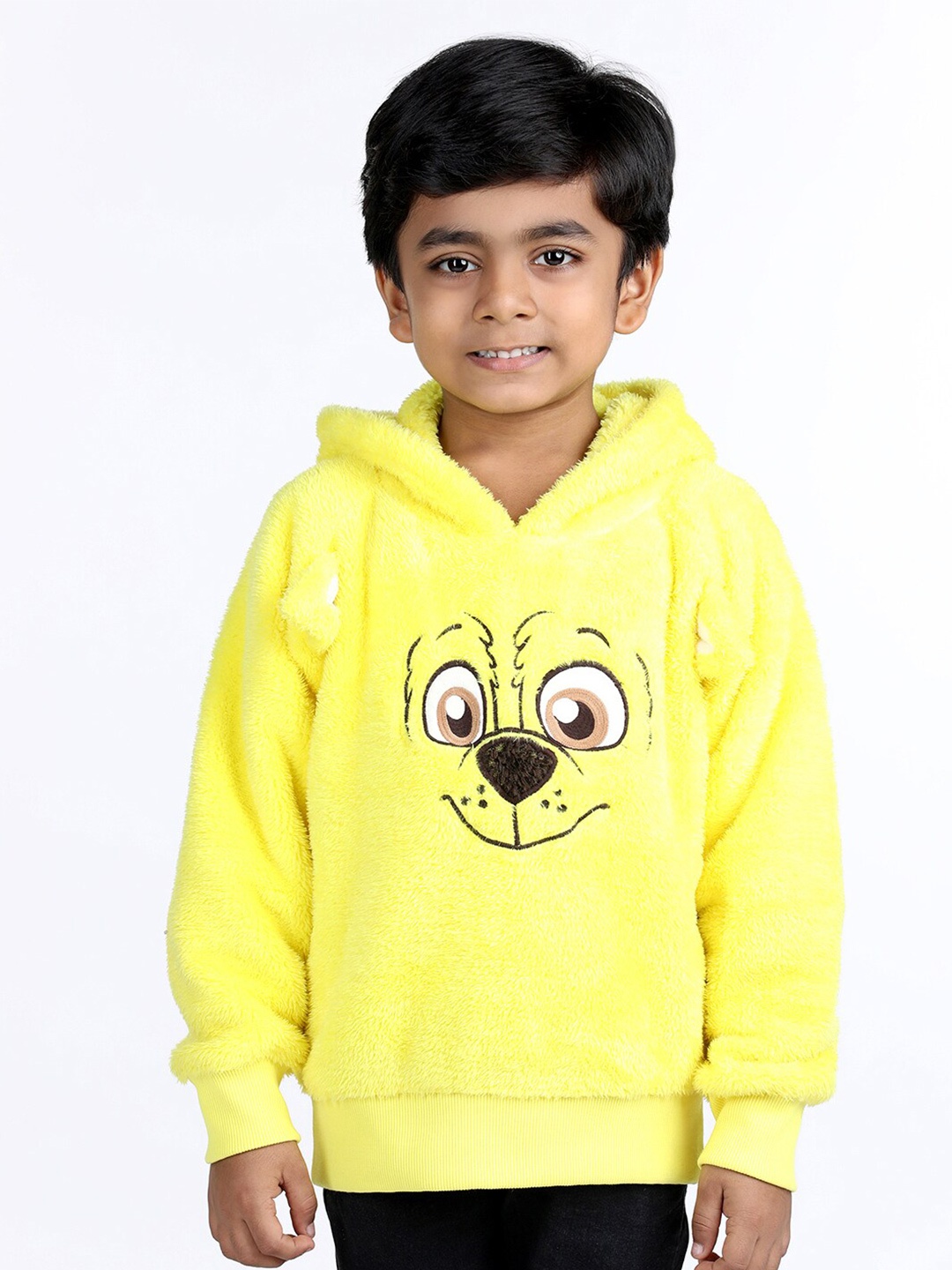 

Wingsfield Boys Printed Hooded Fleece Pullover, Yellow