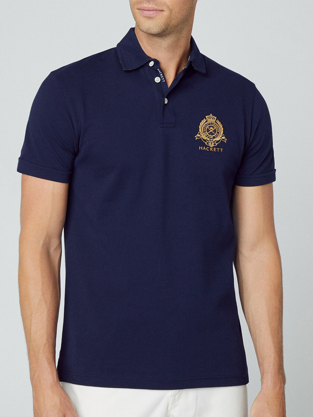 

HACKETT LONDON Polo Collar Cotton T-shirt, Navy blue
