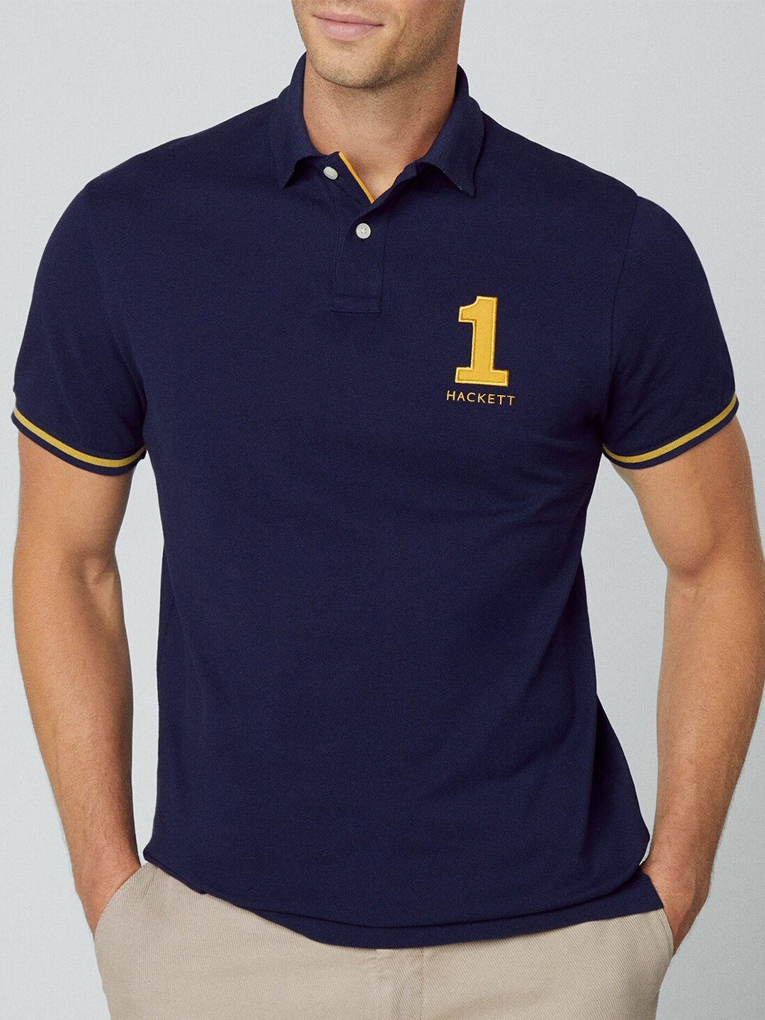 

HACKETT LONDON Cotton Polo Collar T-Shirt, Navy blue