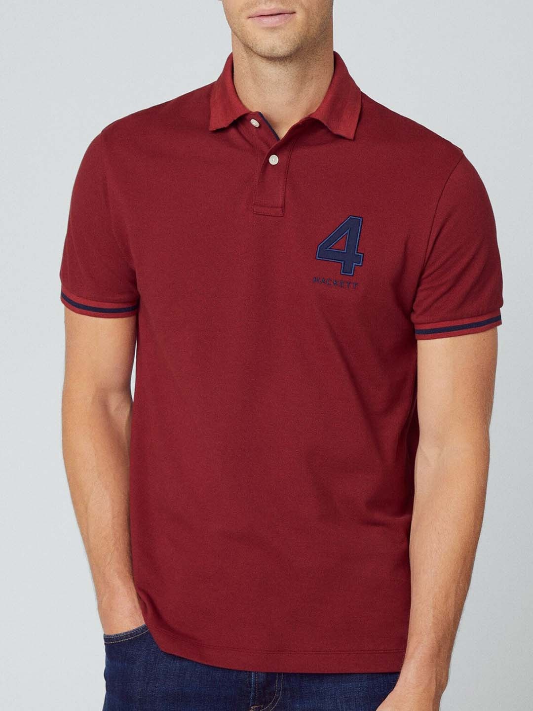 

HACKETT LONDON Polo Collar Cotton T-shirt, Maroon