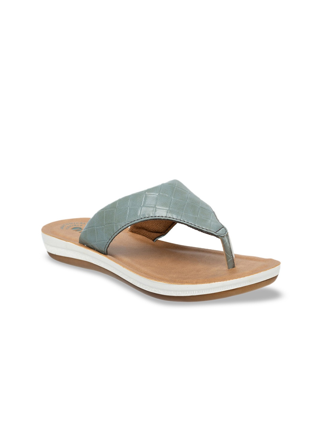 

Inblu Textured Open Toe Flats, Green