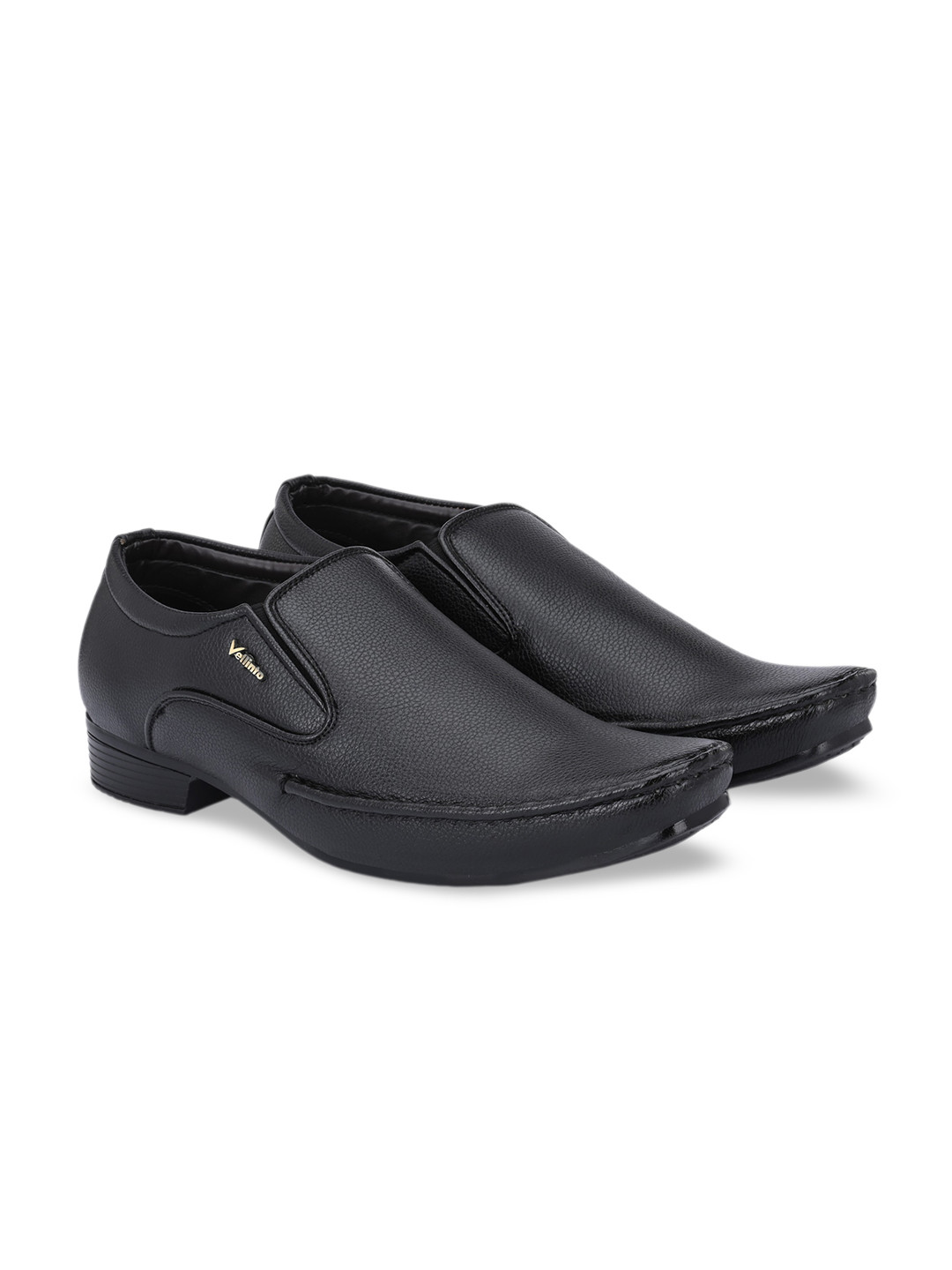 

Vellinto Men LEON Textured Formal Slip On Shoes, Black