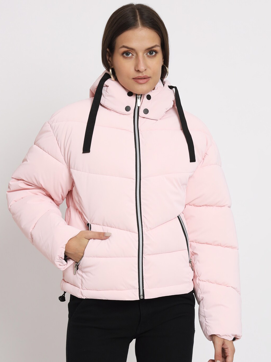 

VividArtsy Hooded Puffer Jacket, Pink