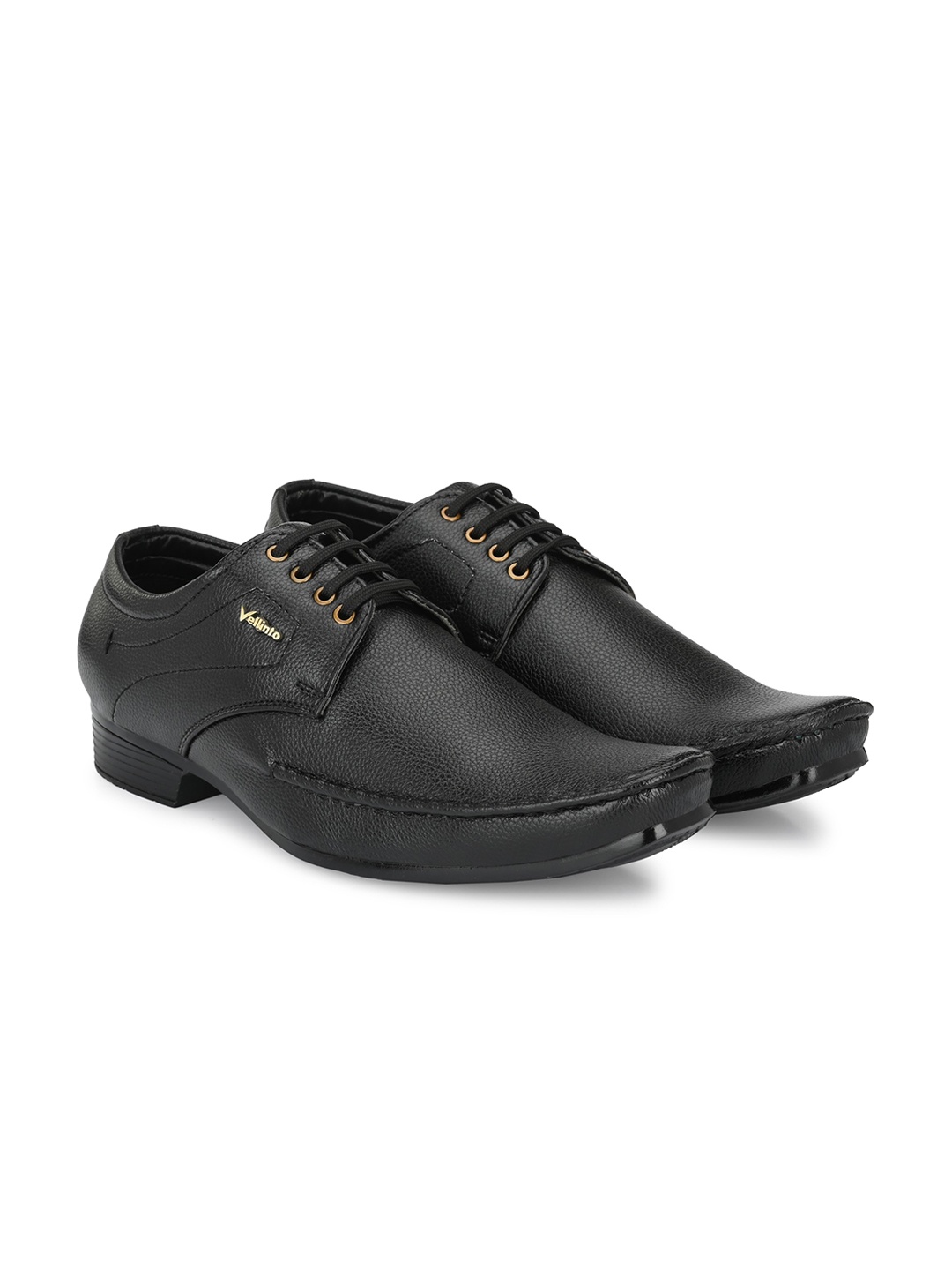

Vellinto Men DECLAN Textured Leather Formal Derbys, Black