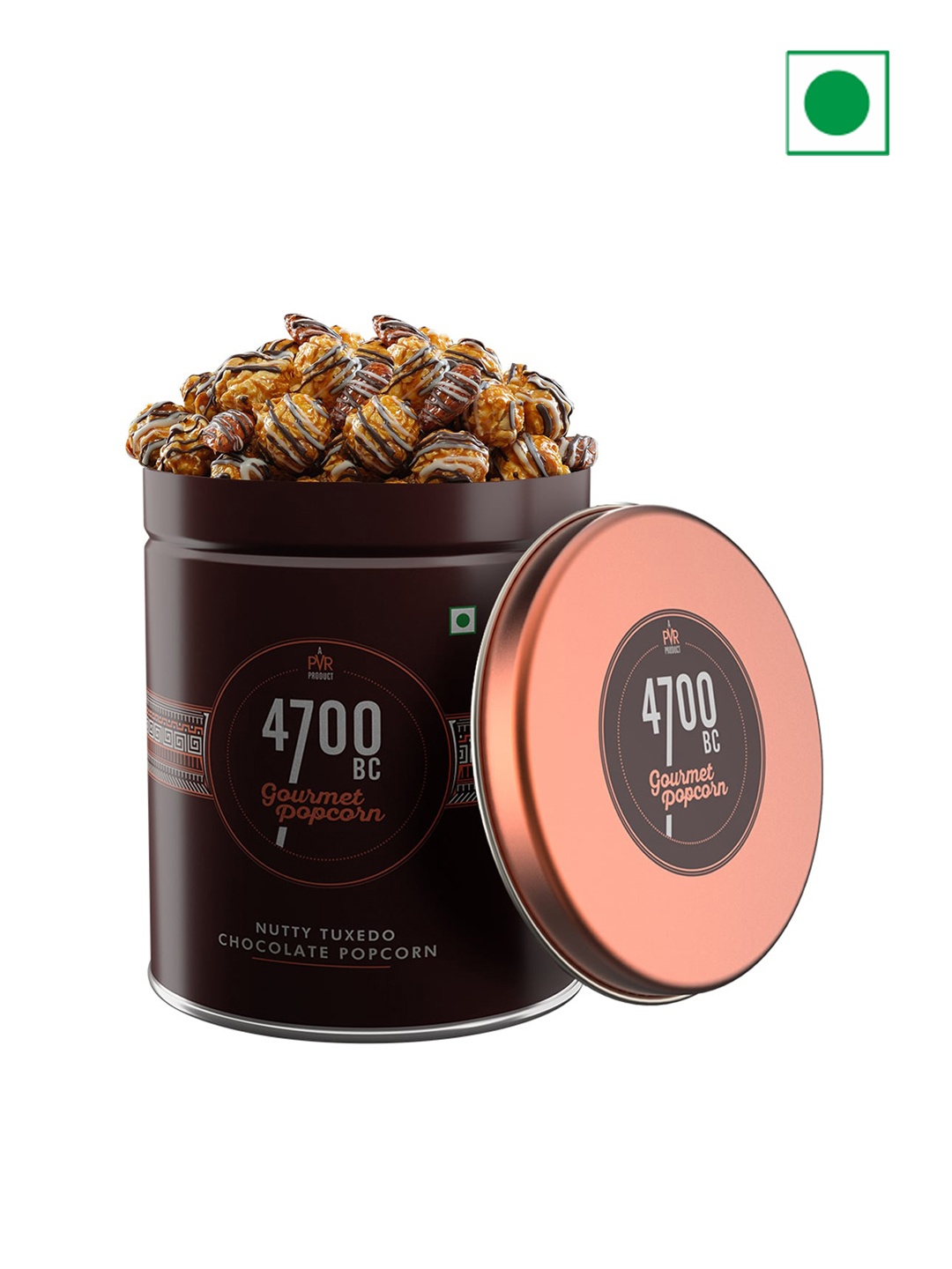 

4700BC Nutty Tuxedo Chocolate Popcorn Tin- 650g, Brown