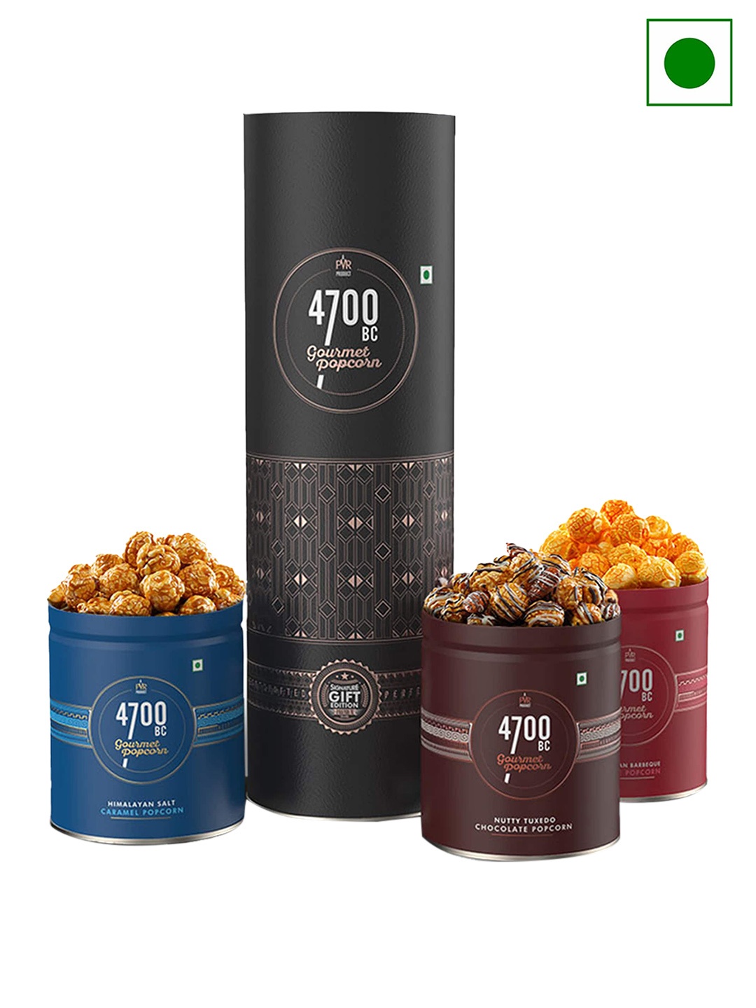 

4700BC Set Of 3 Popcorns Gift Box- 325gms, Black