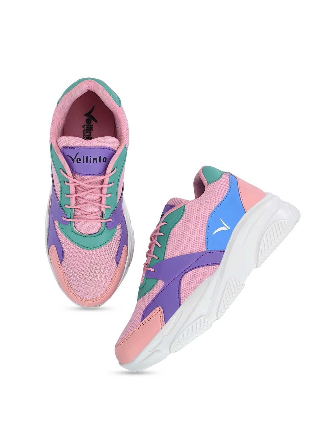 

Vellinto Women Colourblocked Non-Slip Shockproof Lightweight Breathable Sneakers, Pink
