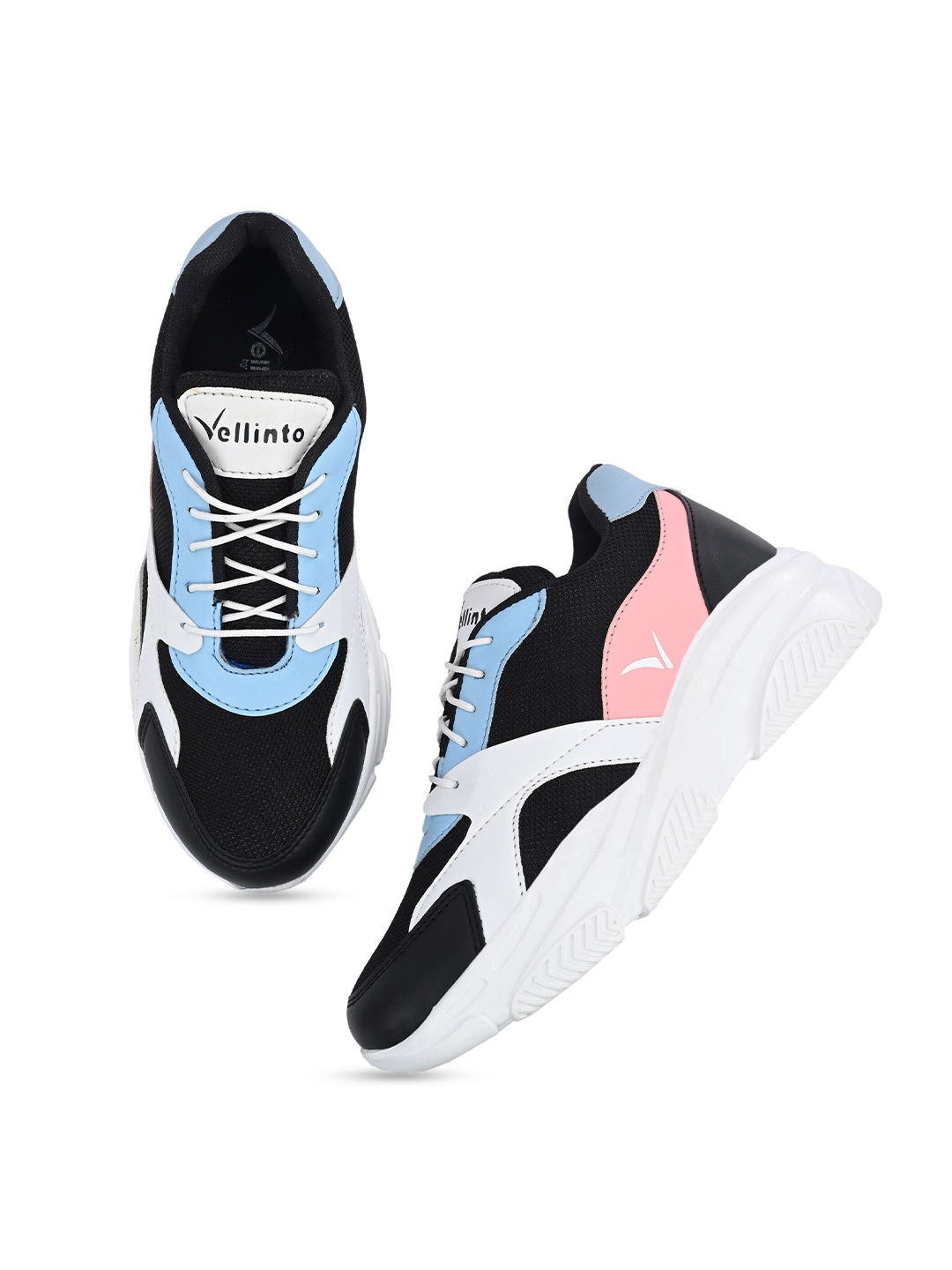 

Vellinto Women Colourblocked Non-Slip Shockproof Lightweight Breathable Sneakers, Black
