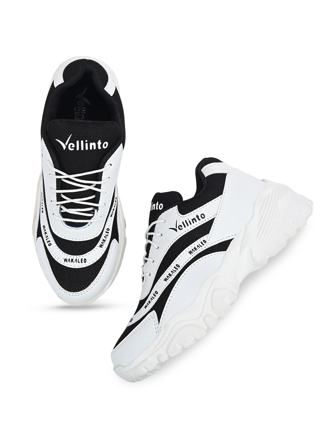 

Vellinto Women Printed Non-Slip Shockproof Lightweight Breathable Sneakers, Black