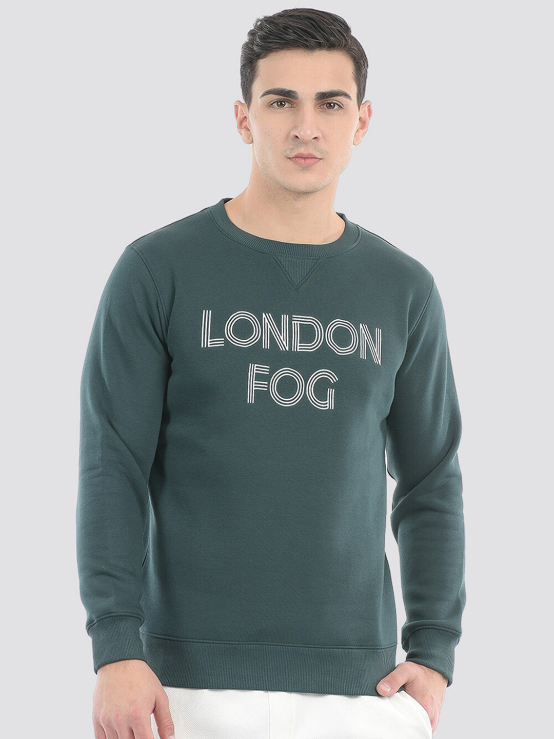

LONDON FOG Typography Printed Pullover Sweatshirt, Green