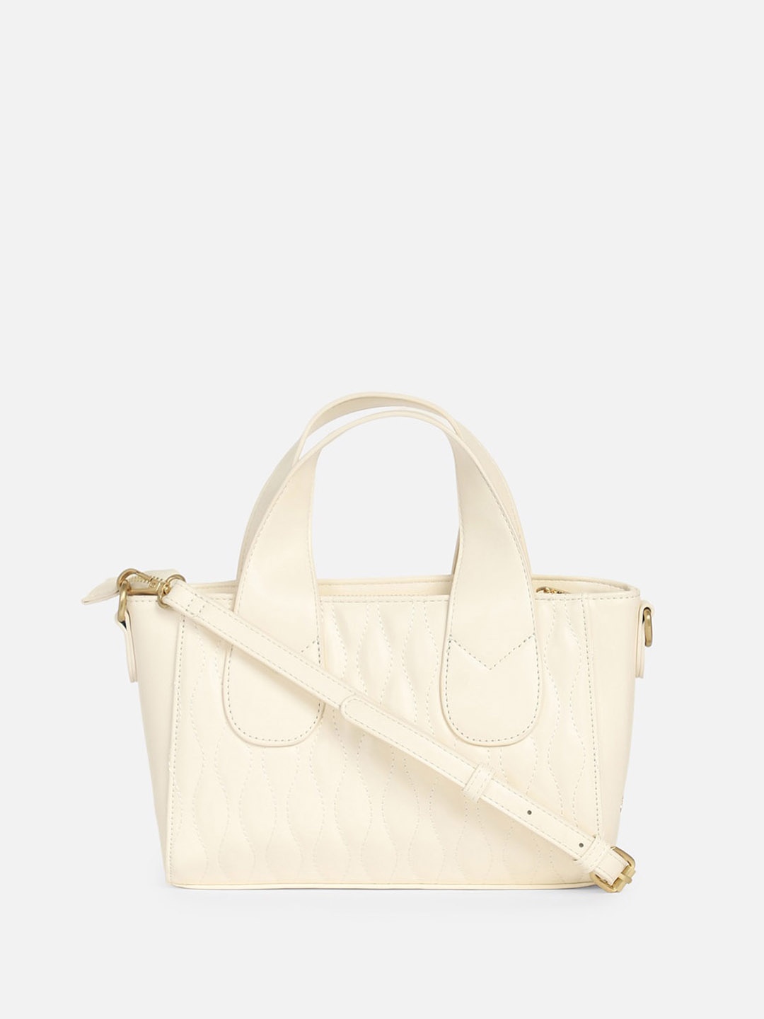 

Van Heusen Woman Quilted Detail Structured Handheld Bag, Cream