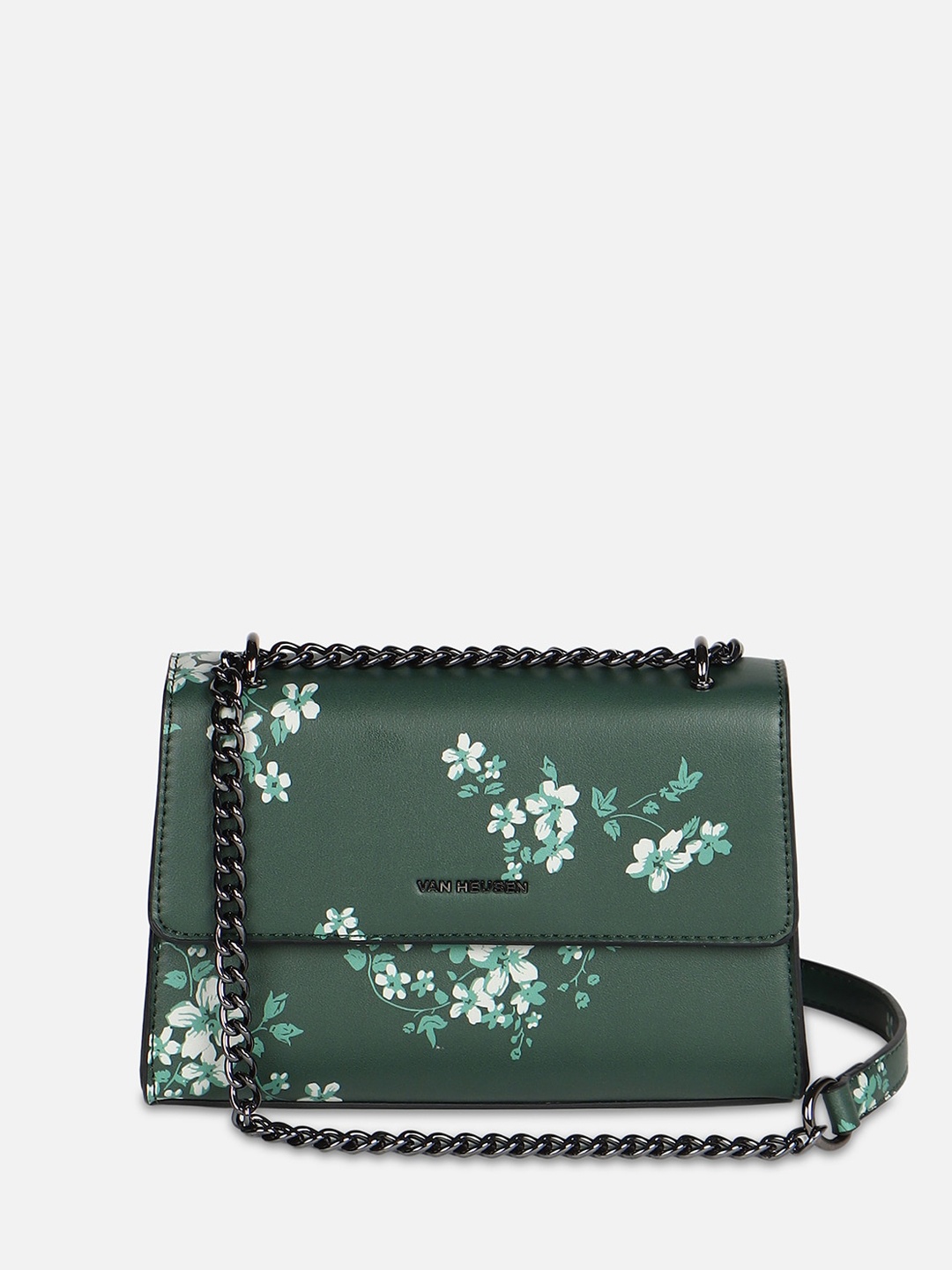 

Van Heusen Floral Printed Structured Sling Bag, Green