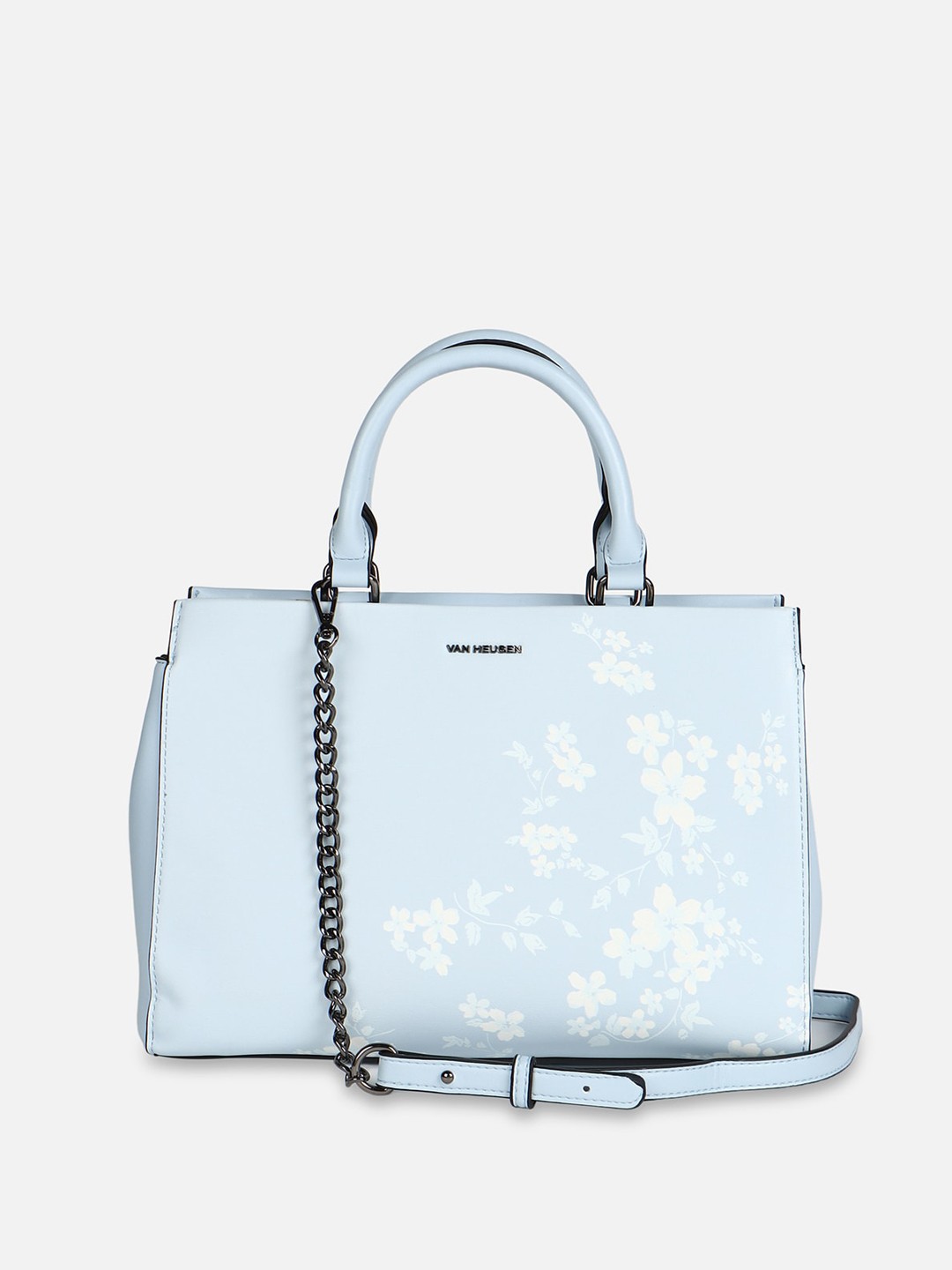 

Van Heusen Floral Printed Structured Handheld Bag, Blue