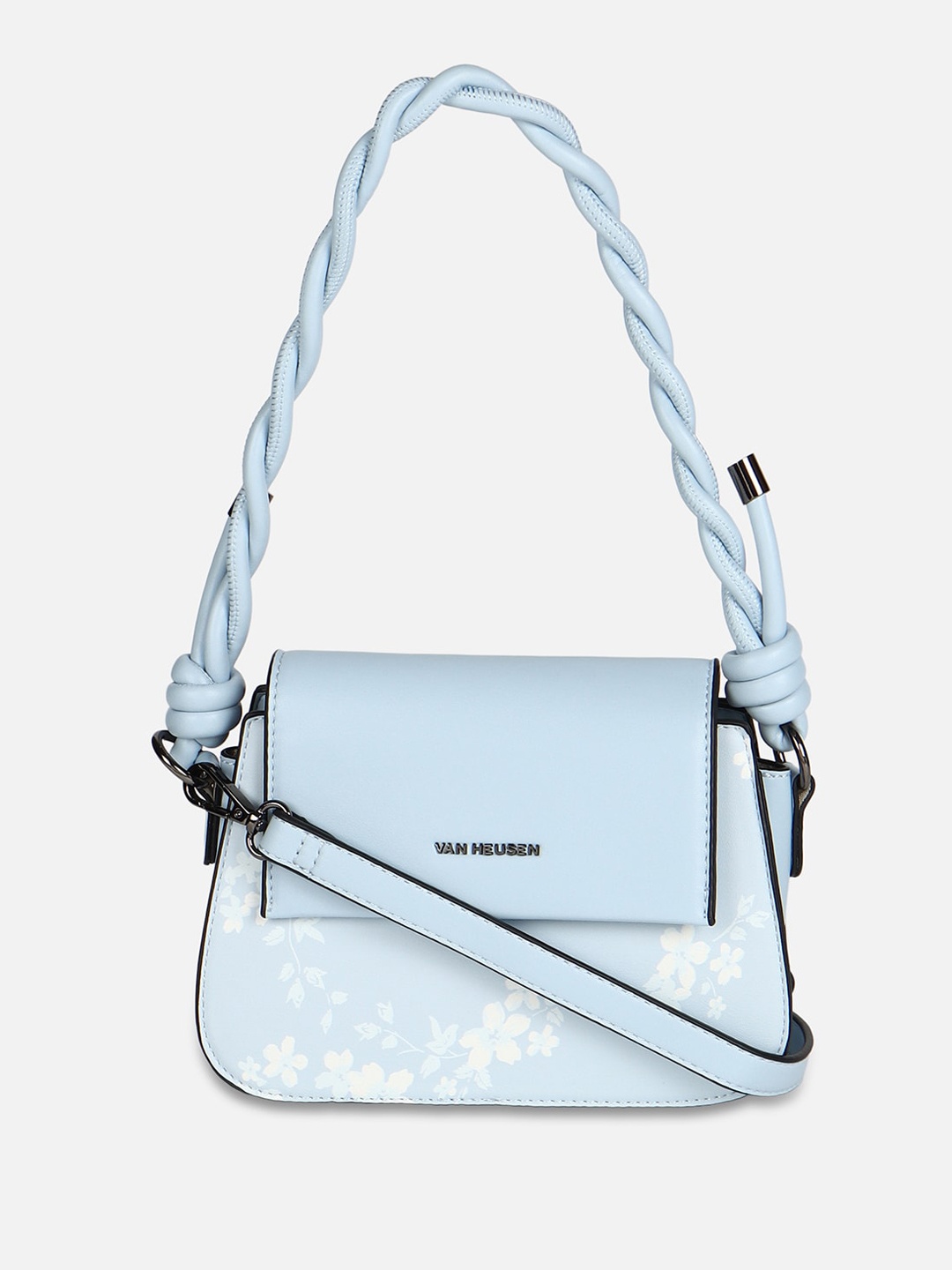 

Van Heusen Floral Printed Structured PU Sling Bag, Blue
