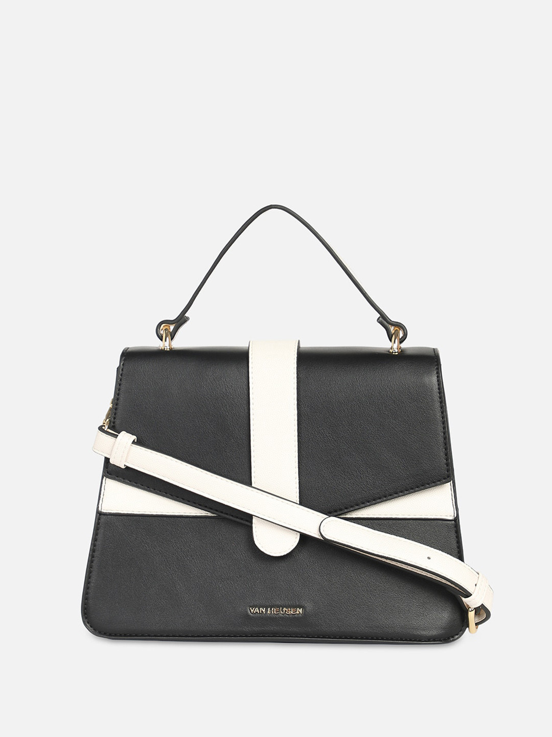 

Van Heusen Colourblocked PU Structured Satchel, Black