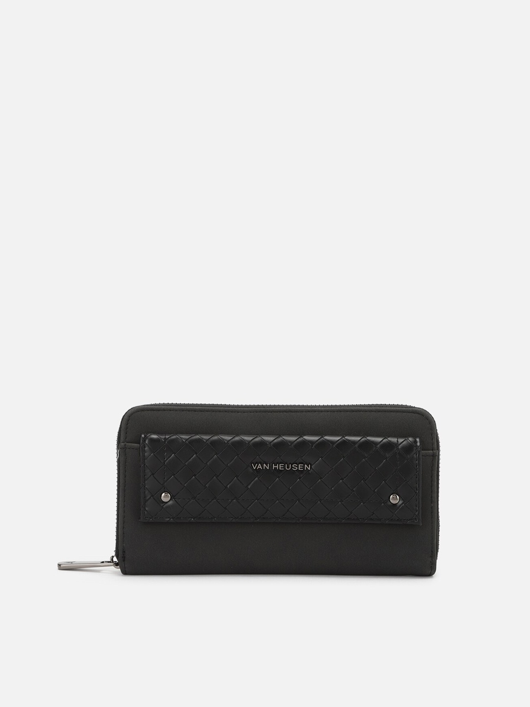 

Van Heusen Woman Women Textured PU Zip Around Wallet, Black