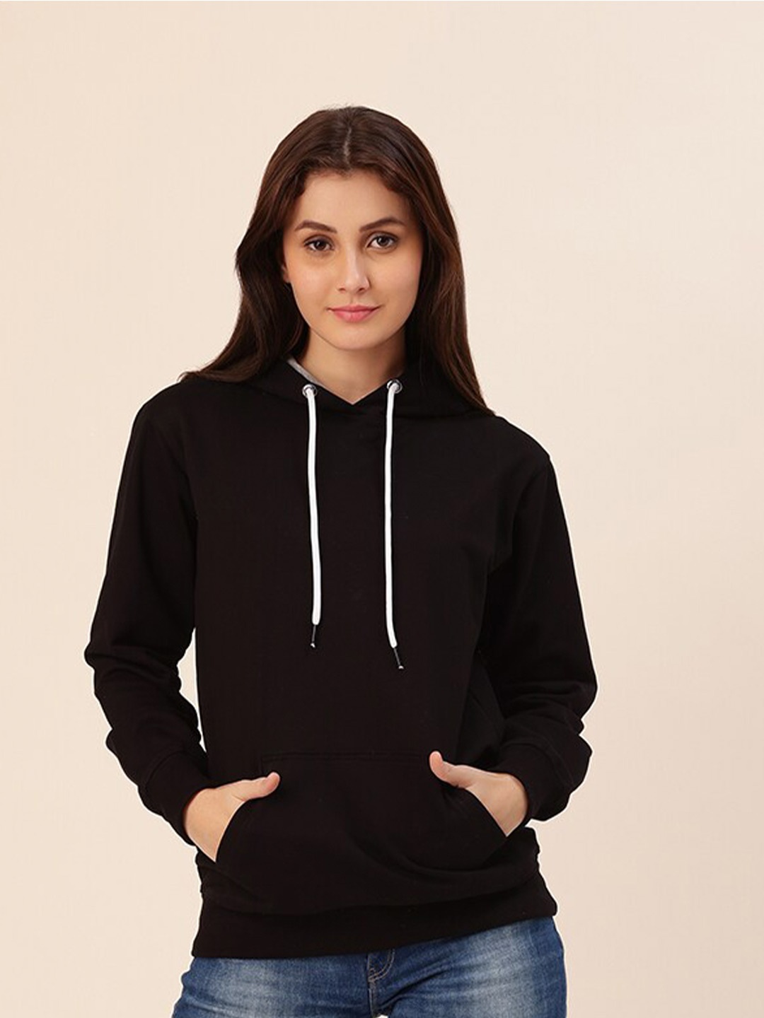 

Lounge Dreams Cotton Hooded Pullover Sweatshirt, Black