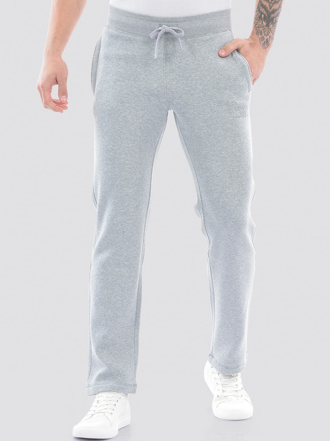 

LONDON FOG Men Regular Fit Mid-Rise Track Pants, Grey