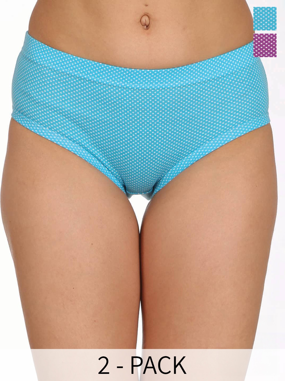 

Reveira Pack Of 2 Hipster Ribbed Briefs, Blue