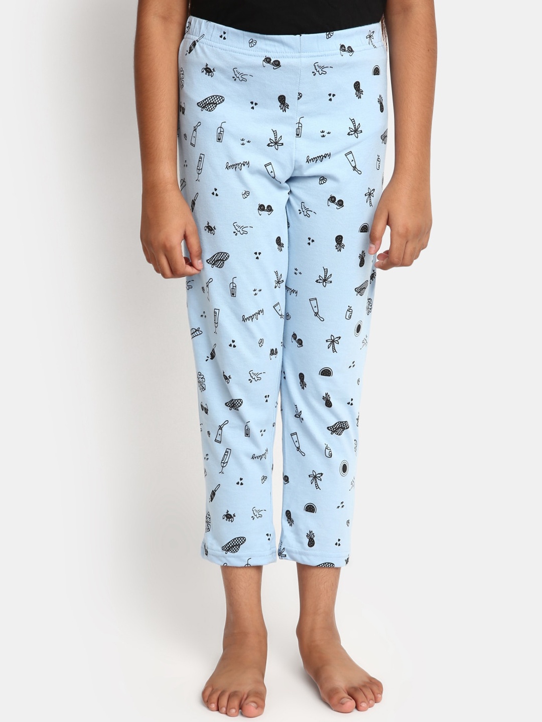 

V-Mart Girls Printed Lounge Pants, Blue