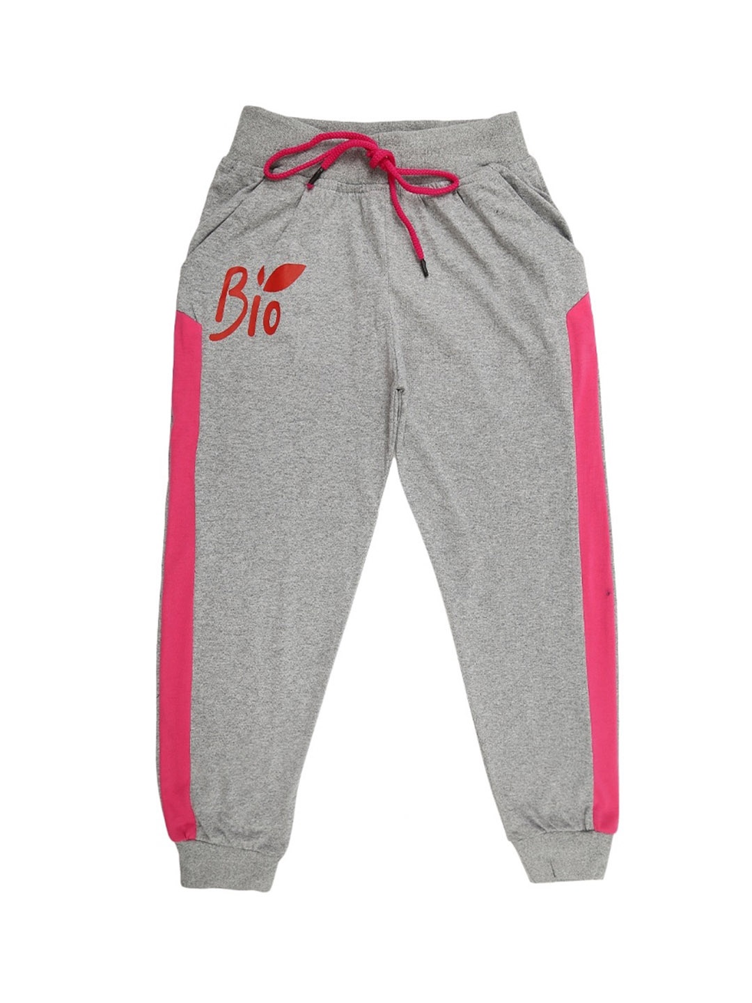 

V-Mart Girls Side Panel Detail Single Jersey Joggers, Grey melange