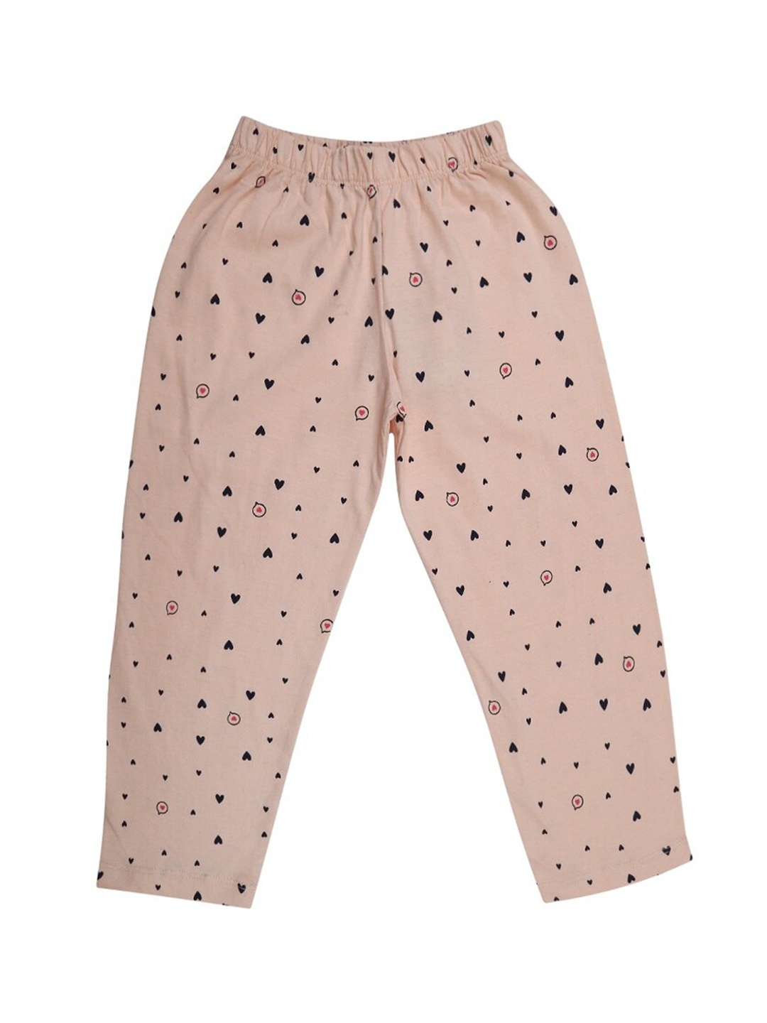 

V-Mart Girls Mid-Rise Printed Cotton Lounge Pants, Peach