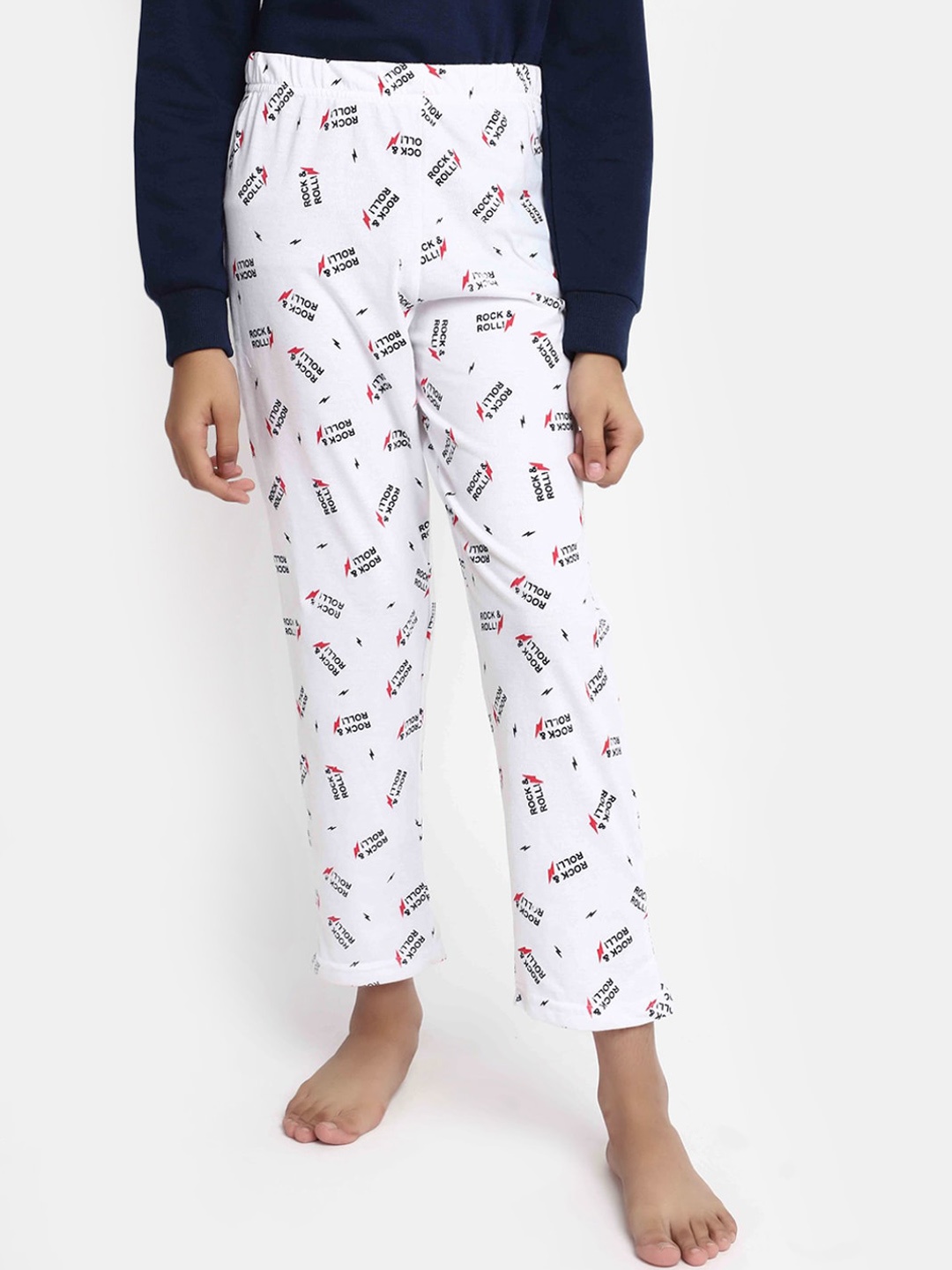 

V-Mart Girls Printed Lounge Pants, White