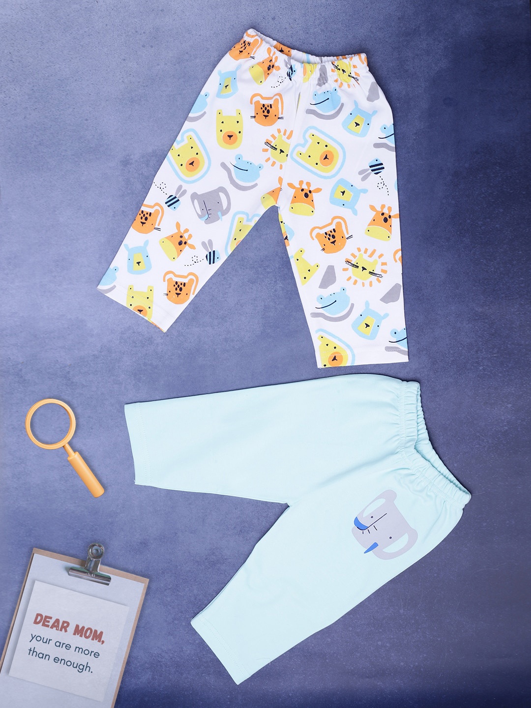 

V-Mart Infants Pack Of 2 Cotton Lounge Pants, Blue