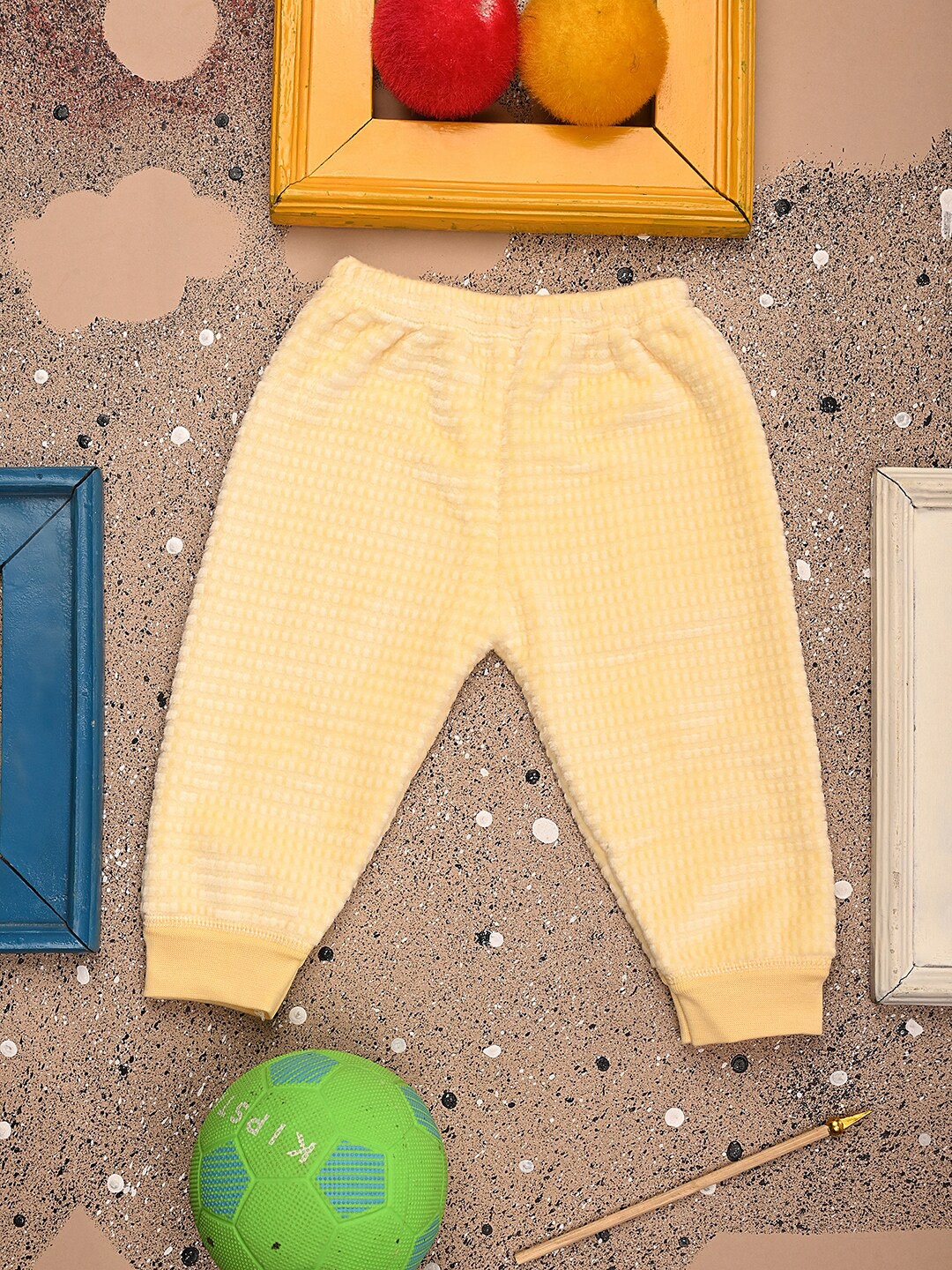 

V-Mart Infants Self-Design Mid-Rise Acrylic Joggers, Yellow