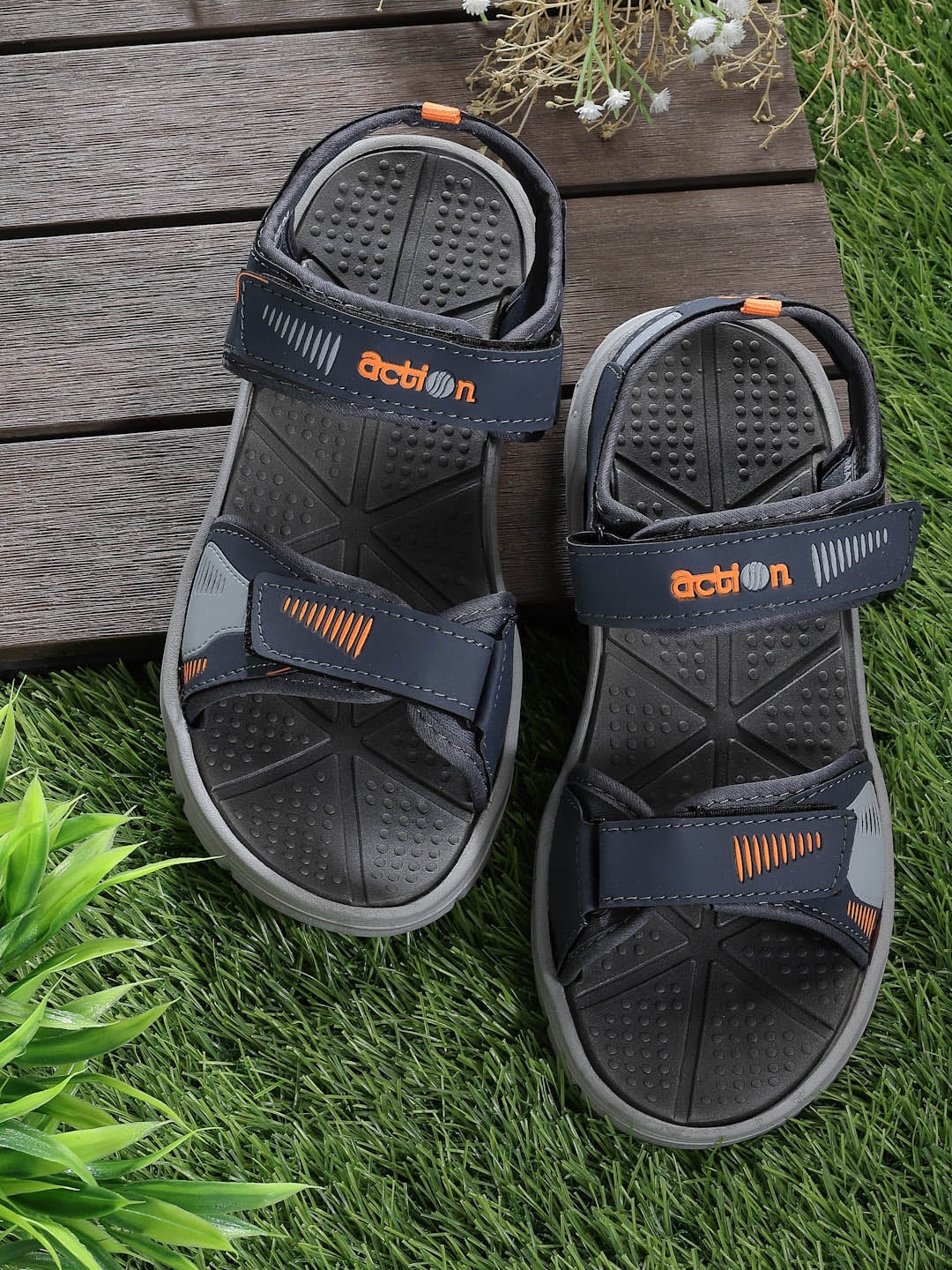 

Action Men Printed Lightweight Durable Sports Sandals, Grey