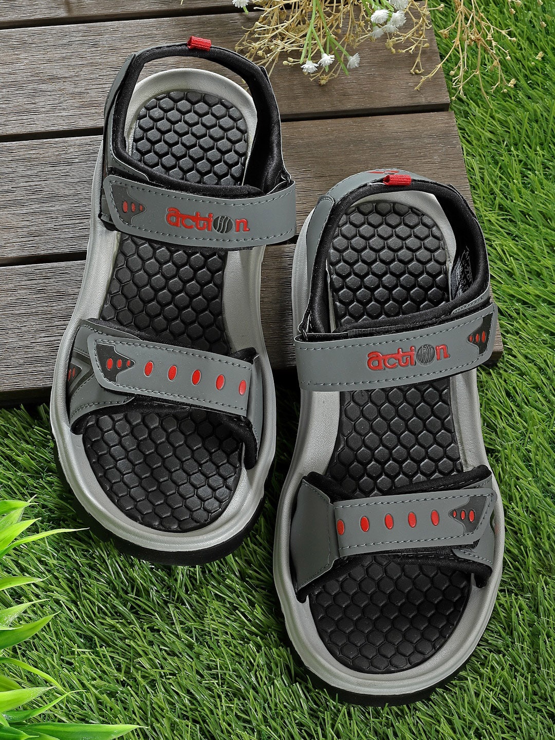 

Action Men Printed Lightweight Durable Sports Sandal, Grey