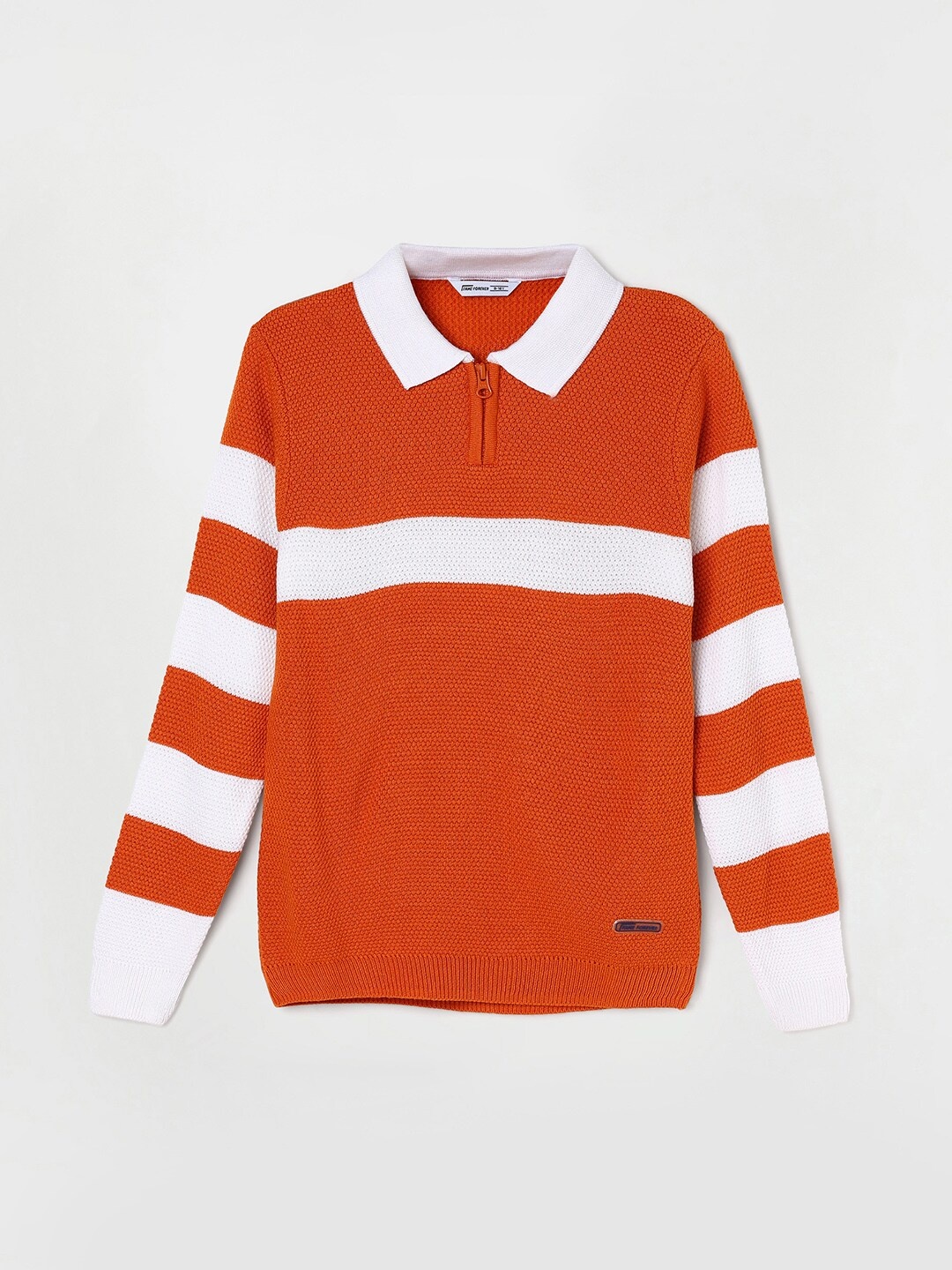 

Fame Forever by Lifestyle Boys Colourblocked Acrylic Pullover Sweaters, Orange