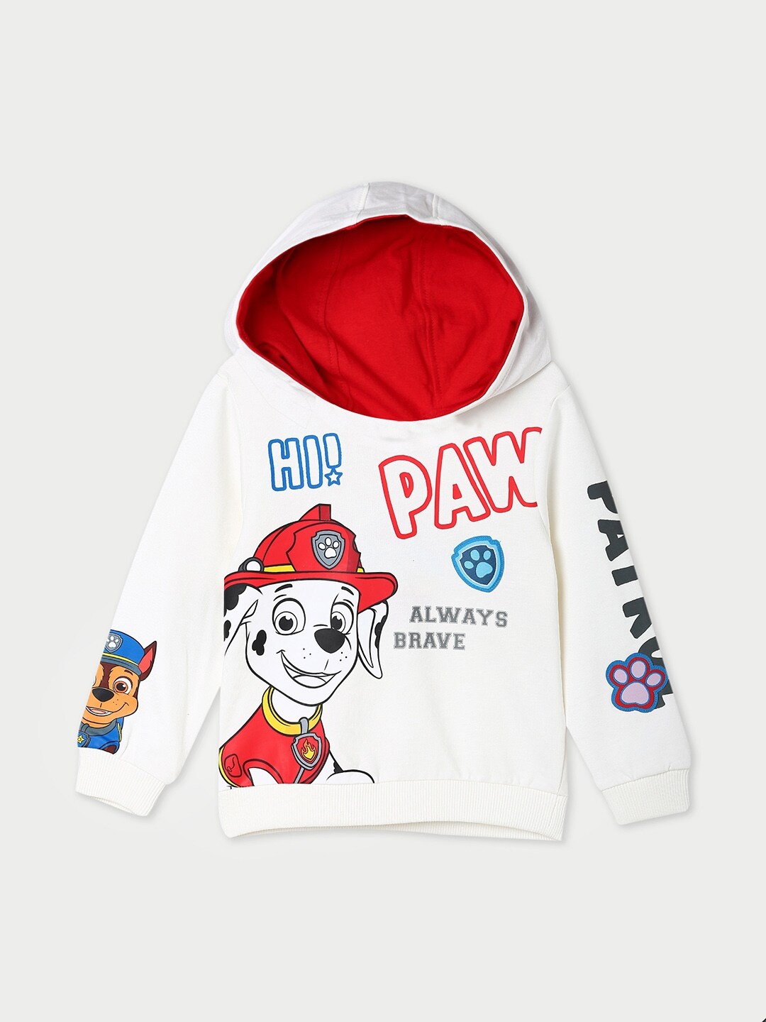 

Juniors by Lifestyle Boys Graphic Printed Hooded Cotton Sweatshirt, White