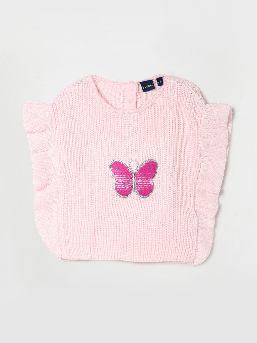 

Juniors by Lifestyle Girls Open Knit Self Design Acrylic Pullover, Pink