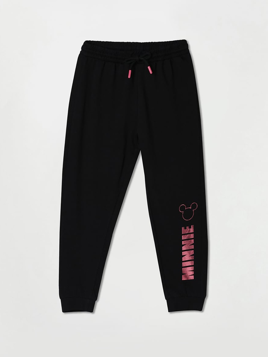 

Fame Forever by Lifestyle Girls Mickey Mouse Printed Pure Cotton Joggers, Black