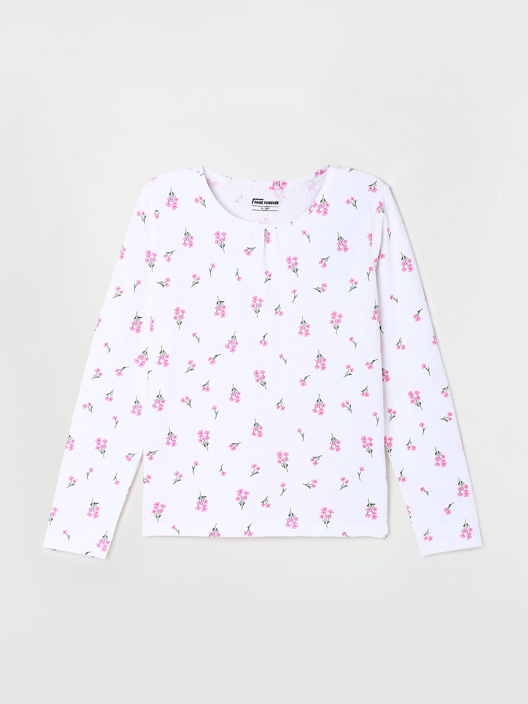 

Fame Forever by Lifestyle Girls Floral Printed Pure Cotton T-shirt, White