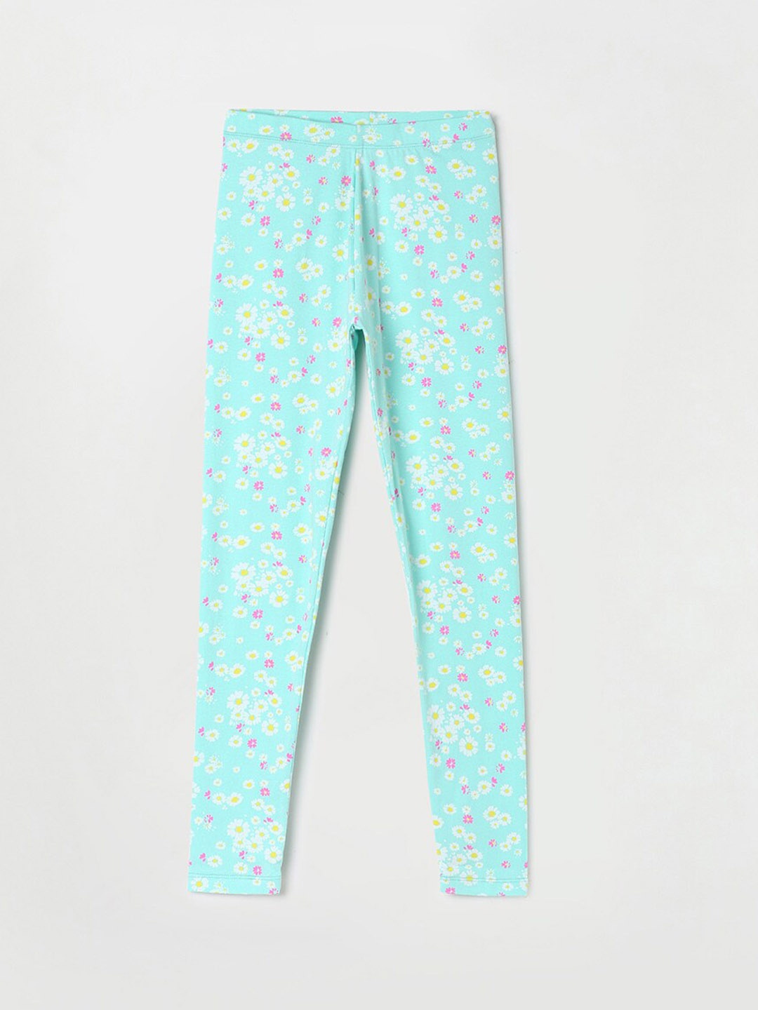 

Fame Forever by Lifestyle Girls Printed Pure Cotton Ankle-Length Leggings, Green