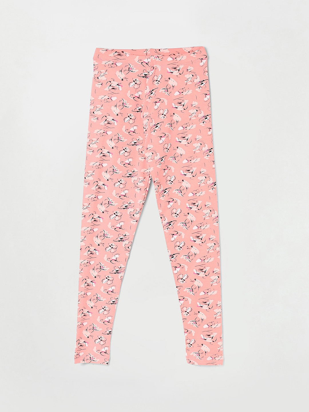 

Fame Forever by Lifestyle Girls Printed Pure Cotton Ankle Length Leggings, Pink