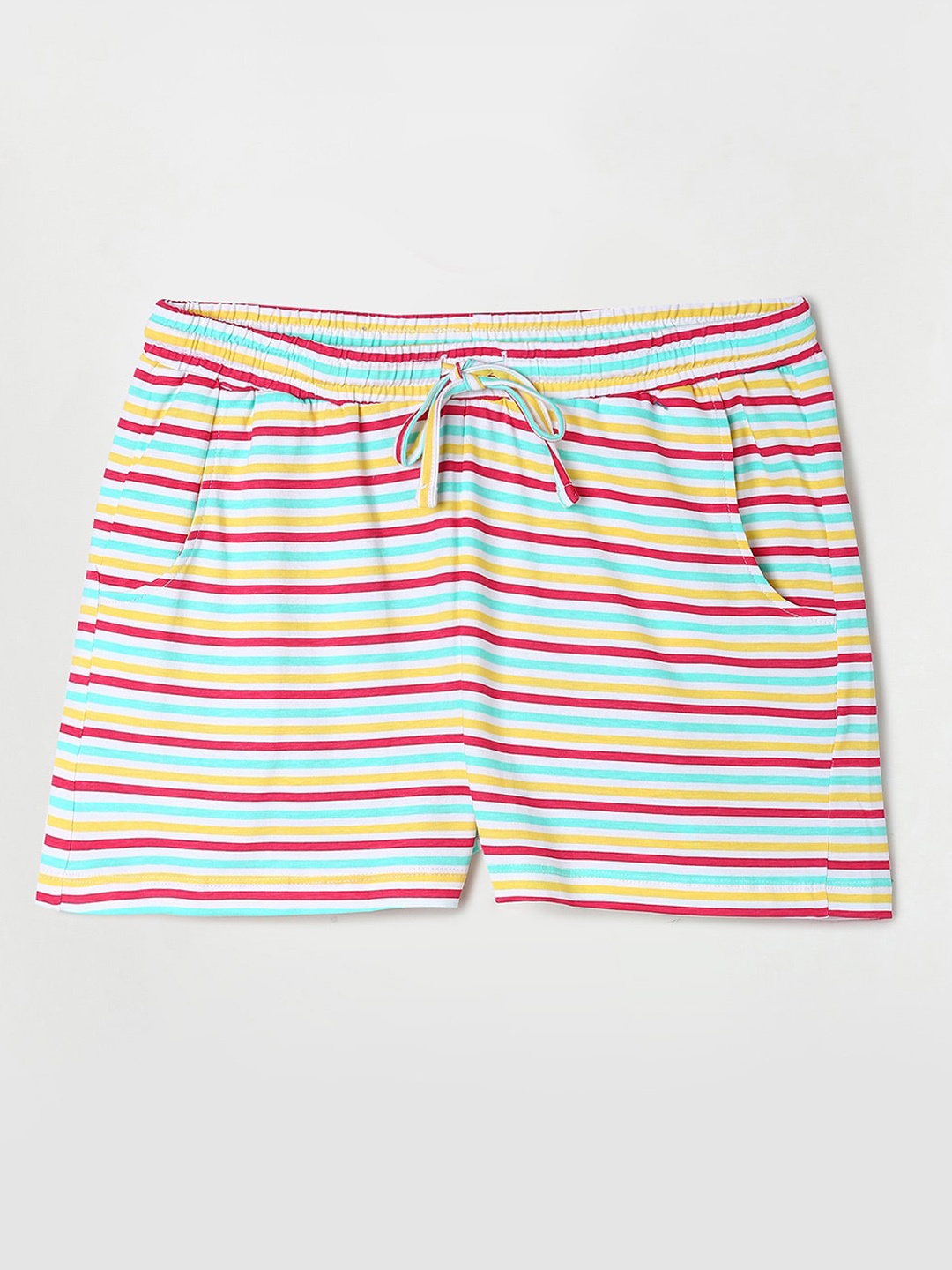 

Fame Forever by Lifestyle Girls Striped Pure Cotton Shorts, Blue