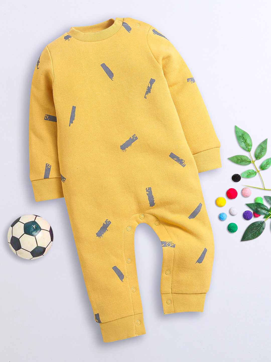 

Nino Bambino Infants Printed Organic Cotton Rompers, Yellow